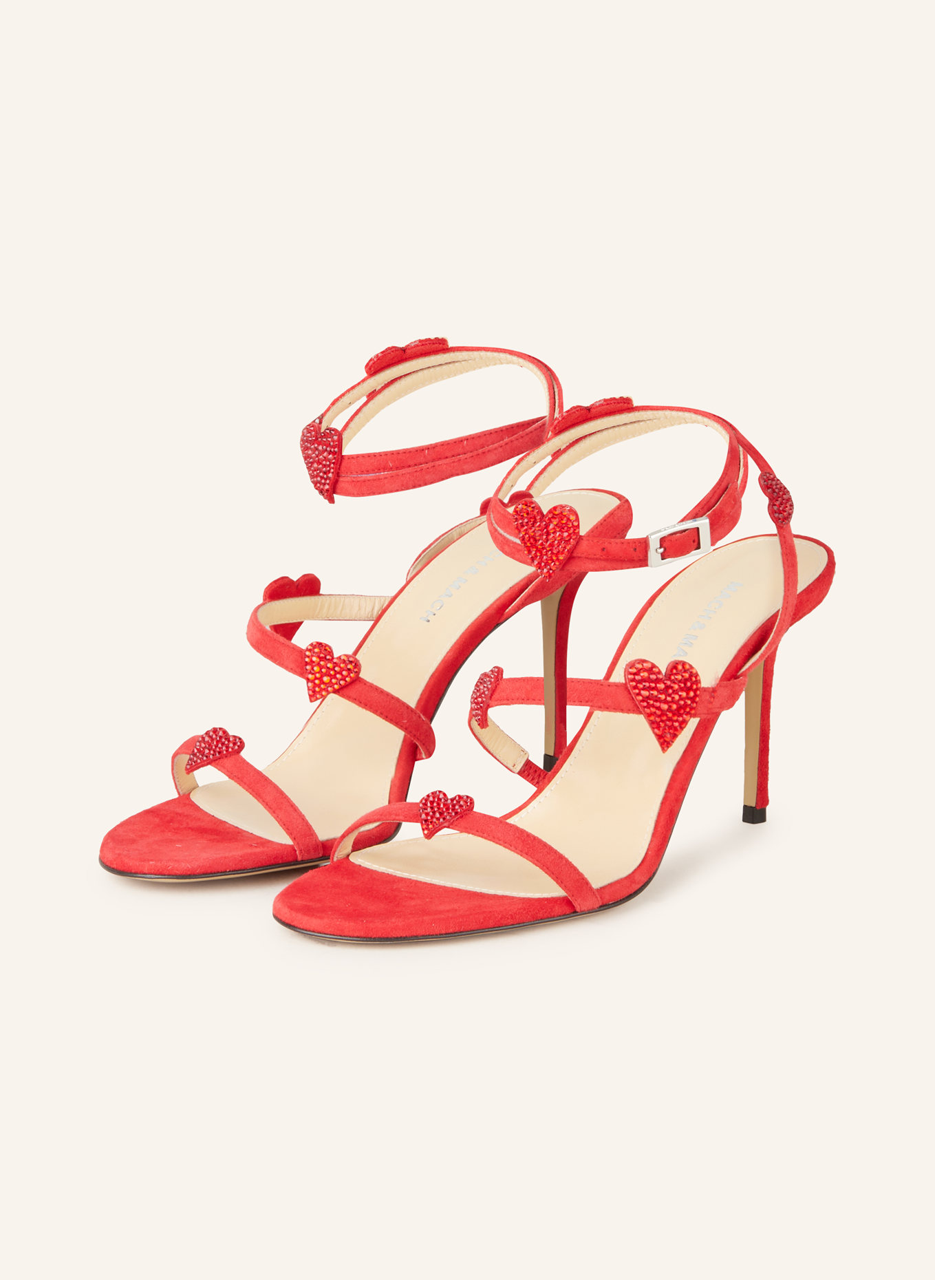 MACH & MACH Sandaletten mit Schmucksteinen: ROT