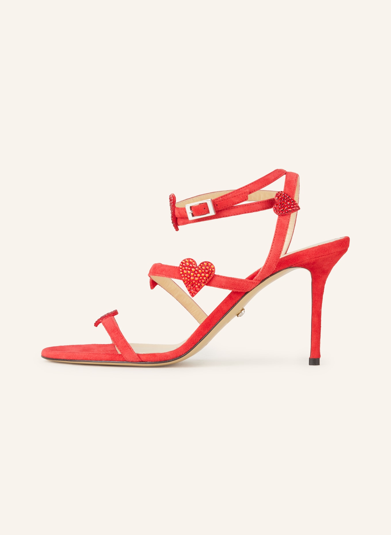 MACH & MACH Sandaletten mit Schmucksteinen: ROT