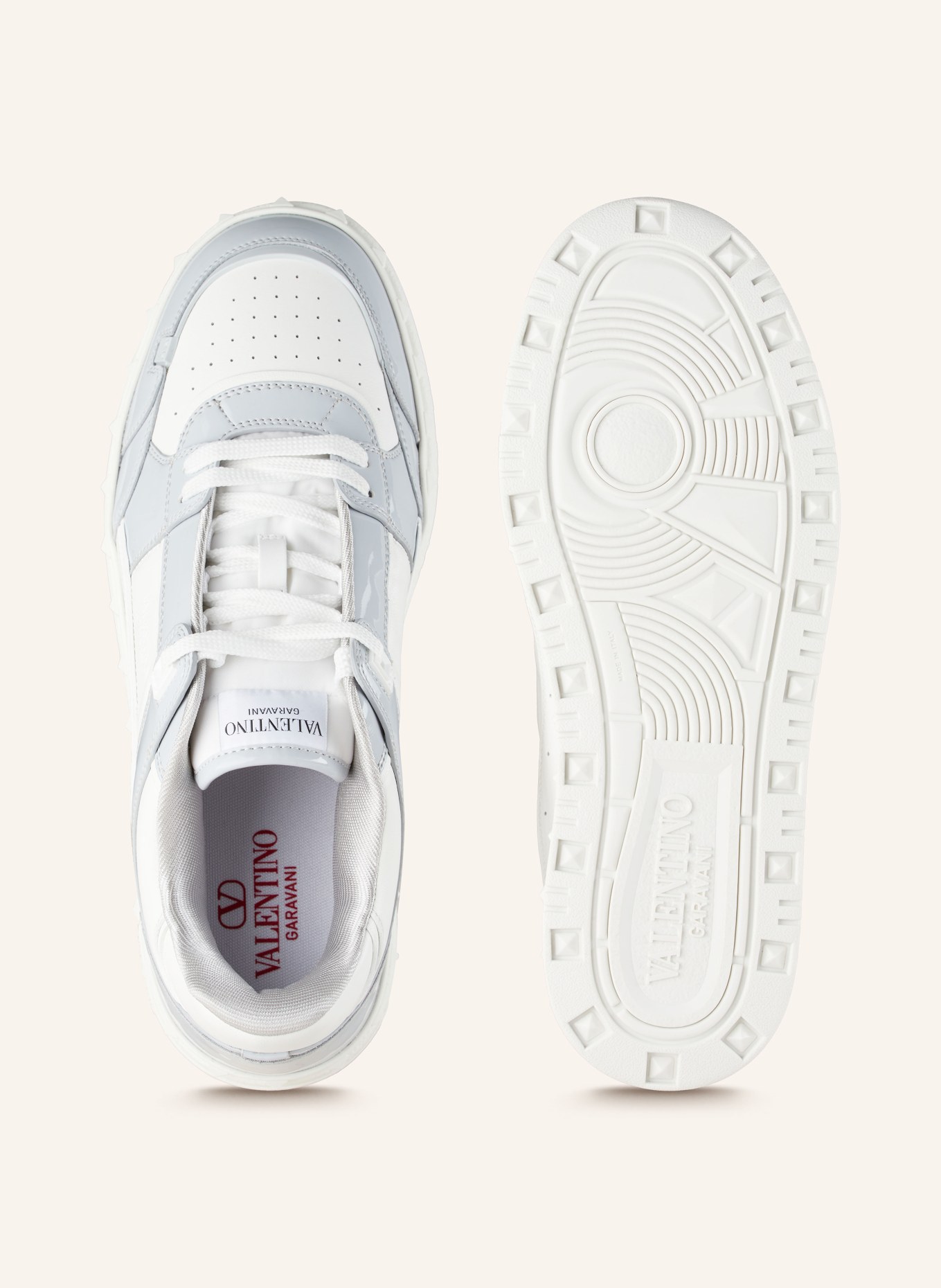 VALENTINO GARAVANI Sneaker: WEISS/ GRAU