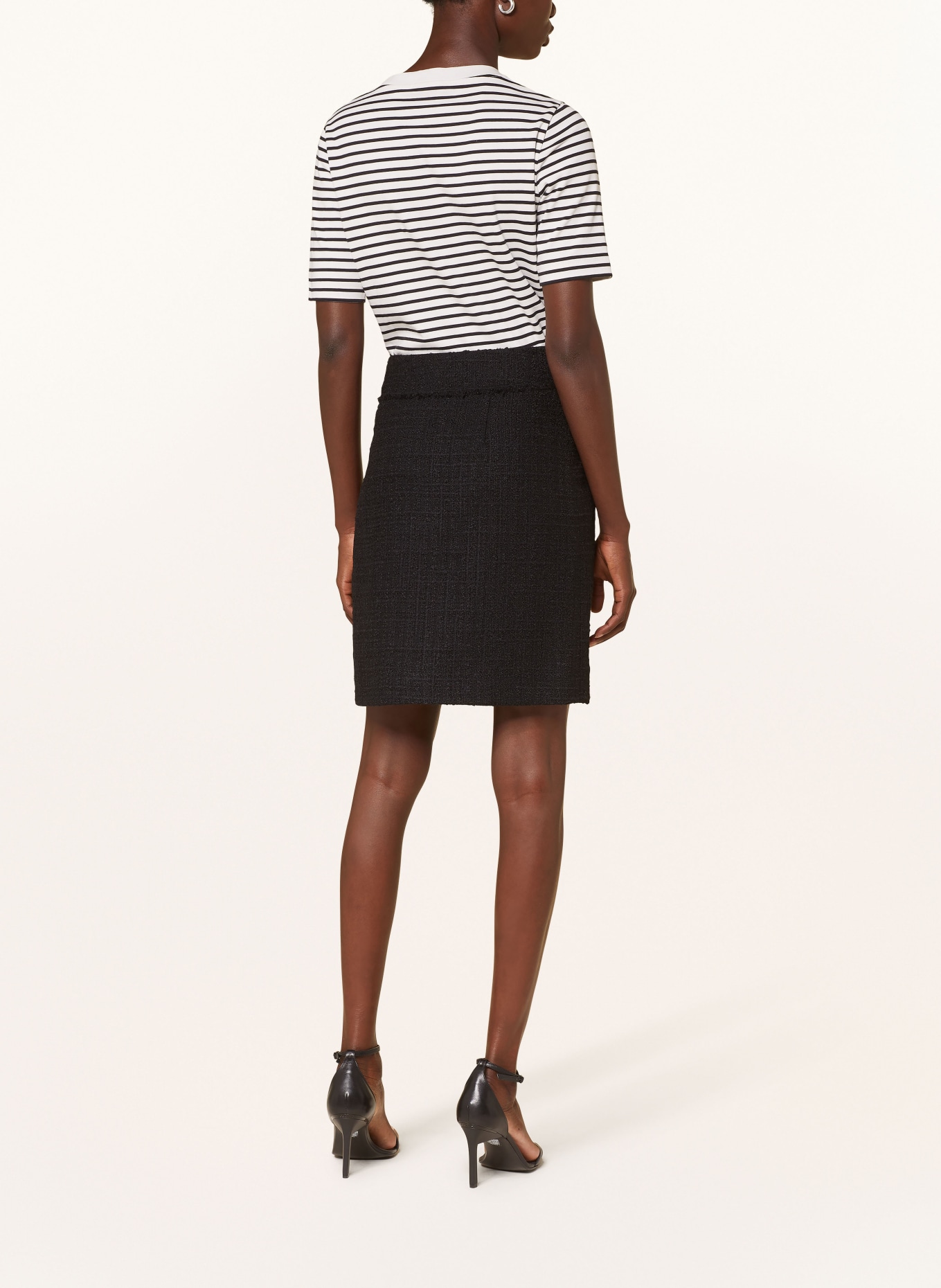 windsor. Bouclé skirt, Color: BLACK (Image 3)