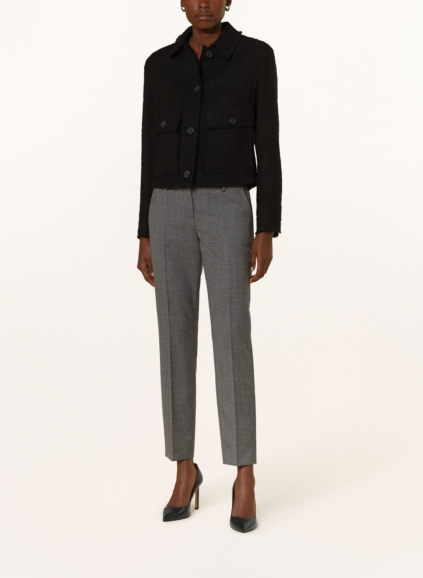 windsor. Boxy jacket in bouclé, Color: BLACK (Image 2)