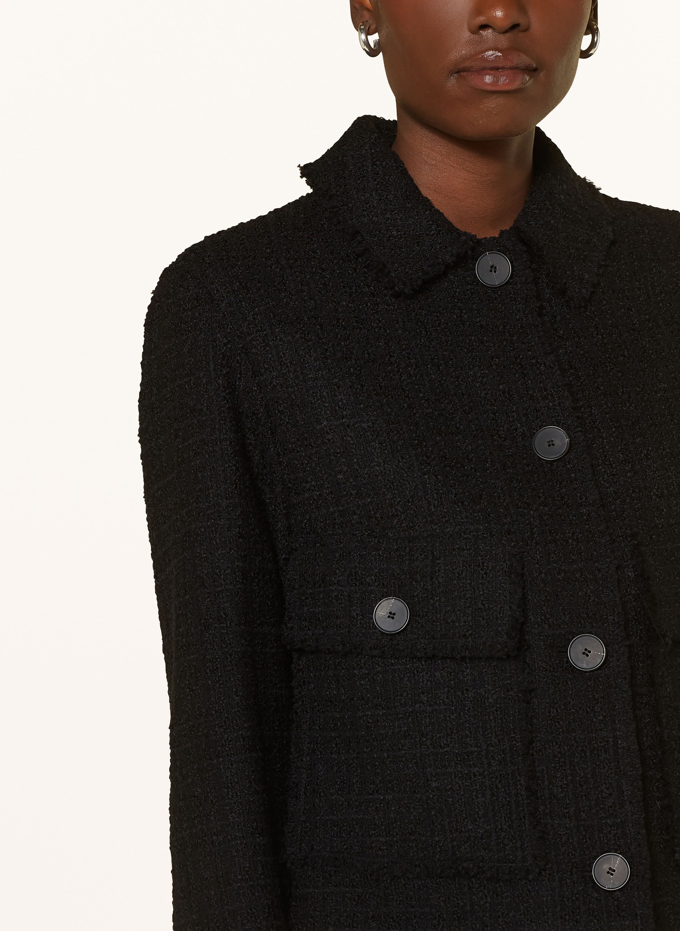 windsor. Boxy jacket in bouclé, Color: BLACK (Image 4)