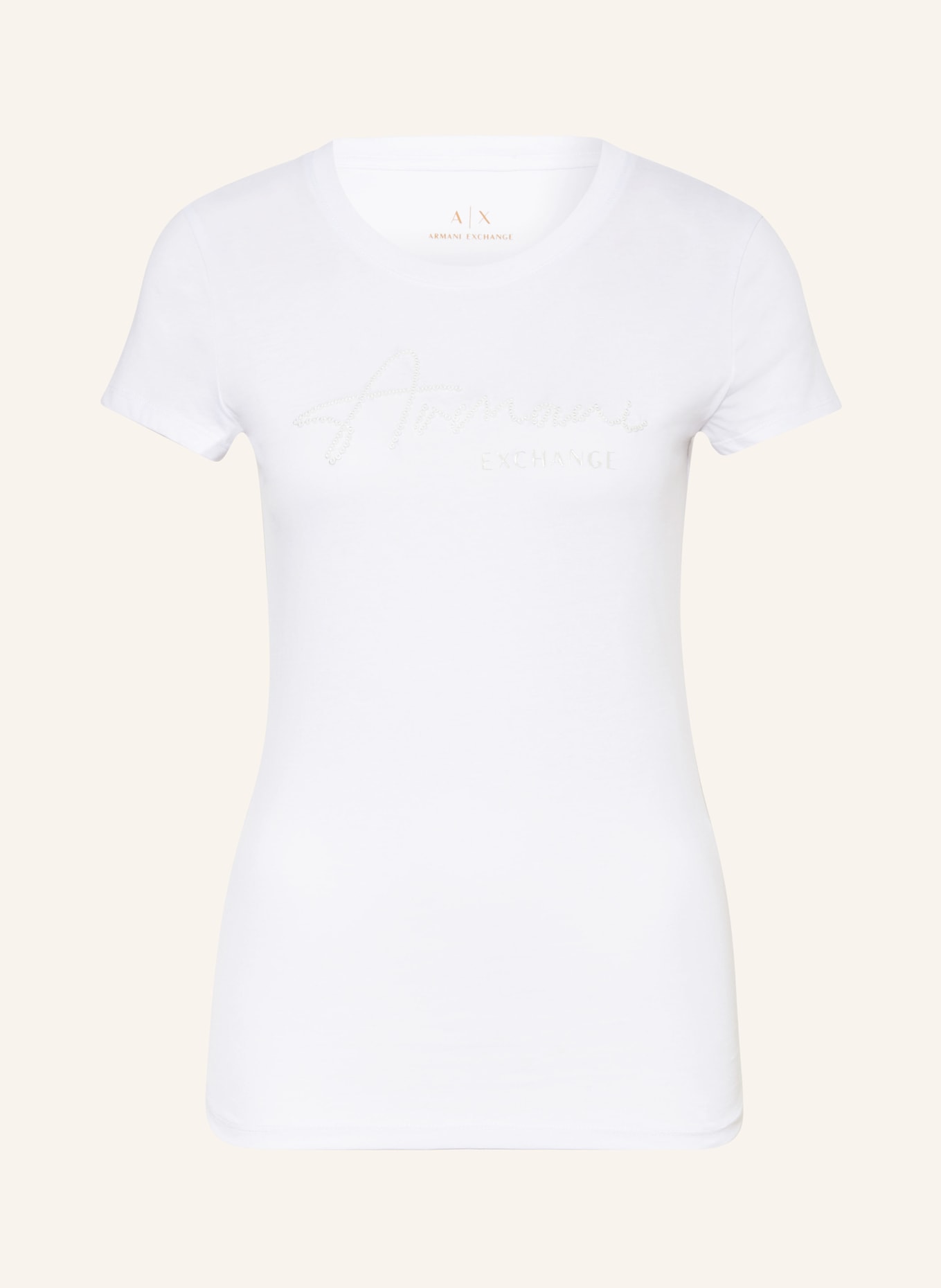 ARMANI EXCHANGE T-Shirt mit Pailletten, Farbe: WEISS (Bild 1)