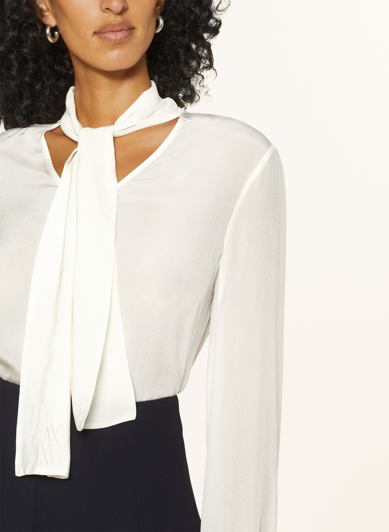 ARMANI EXCHANGE Bow-tie blouse, Color: BEIGE (Image 4)