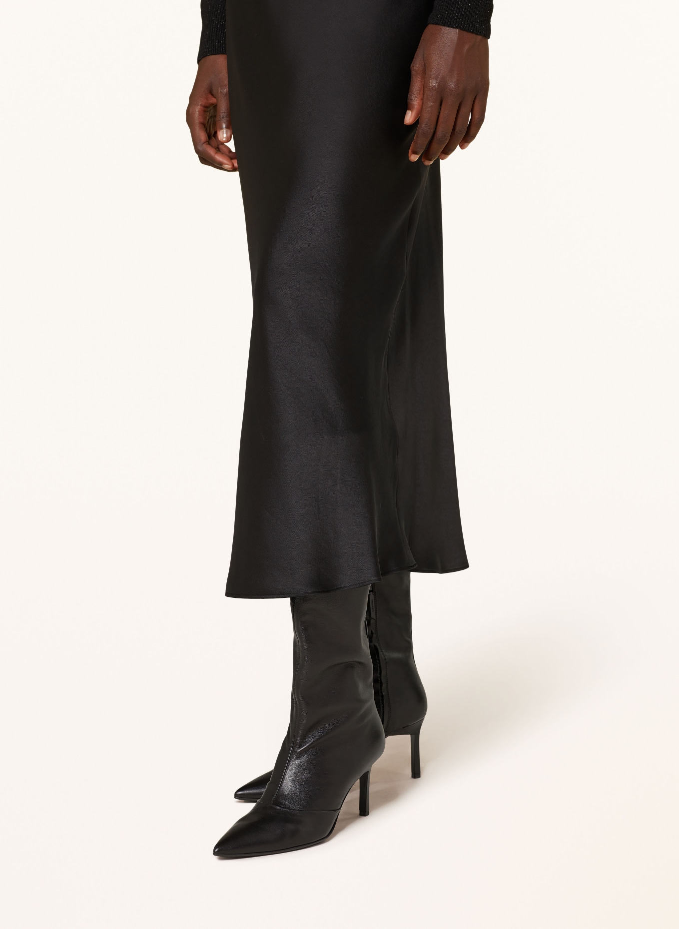 ARMANI EXCHANGE Satin skirt, Color: BLACK (Image 4)