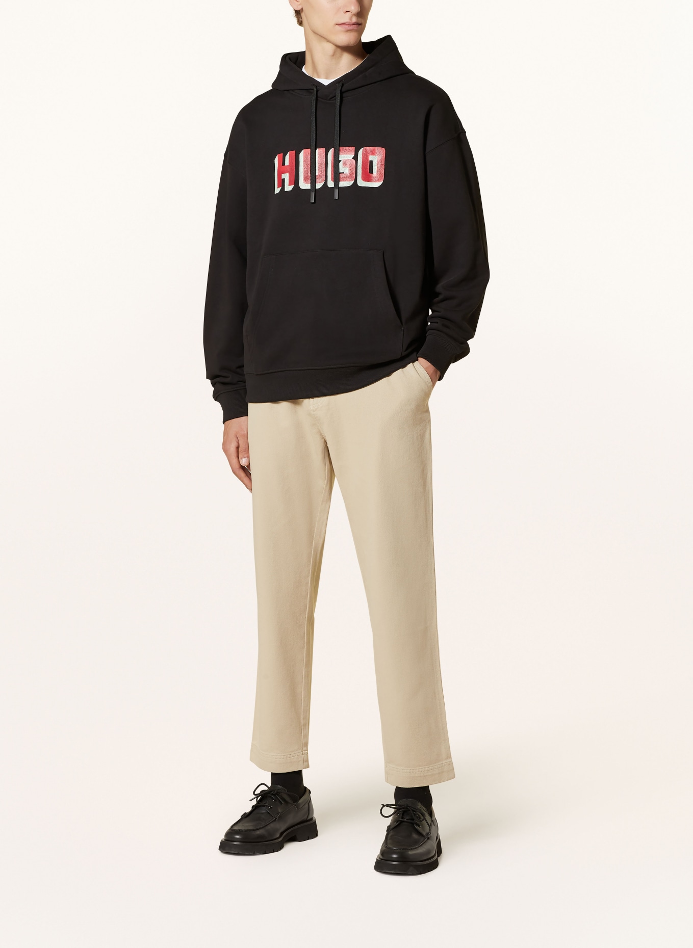 HUGO Sweat à capuche DIQUERIO: NOIR