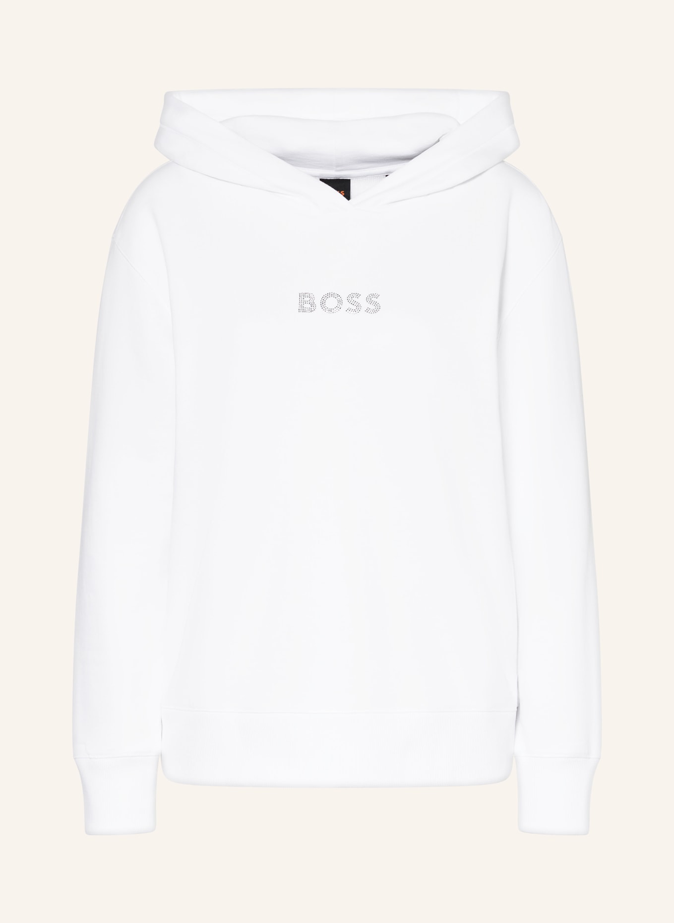 BOSS Hoodie EDELIGHT with decorative gems, Color: WHITE (Image 1)