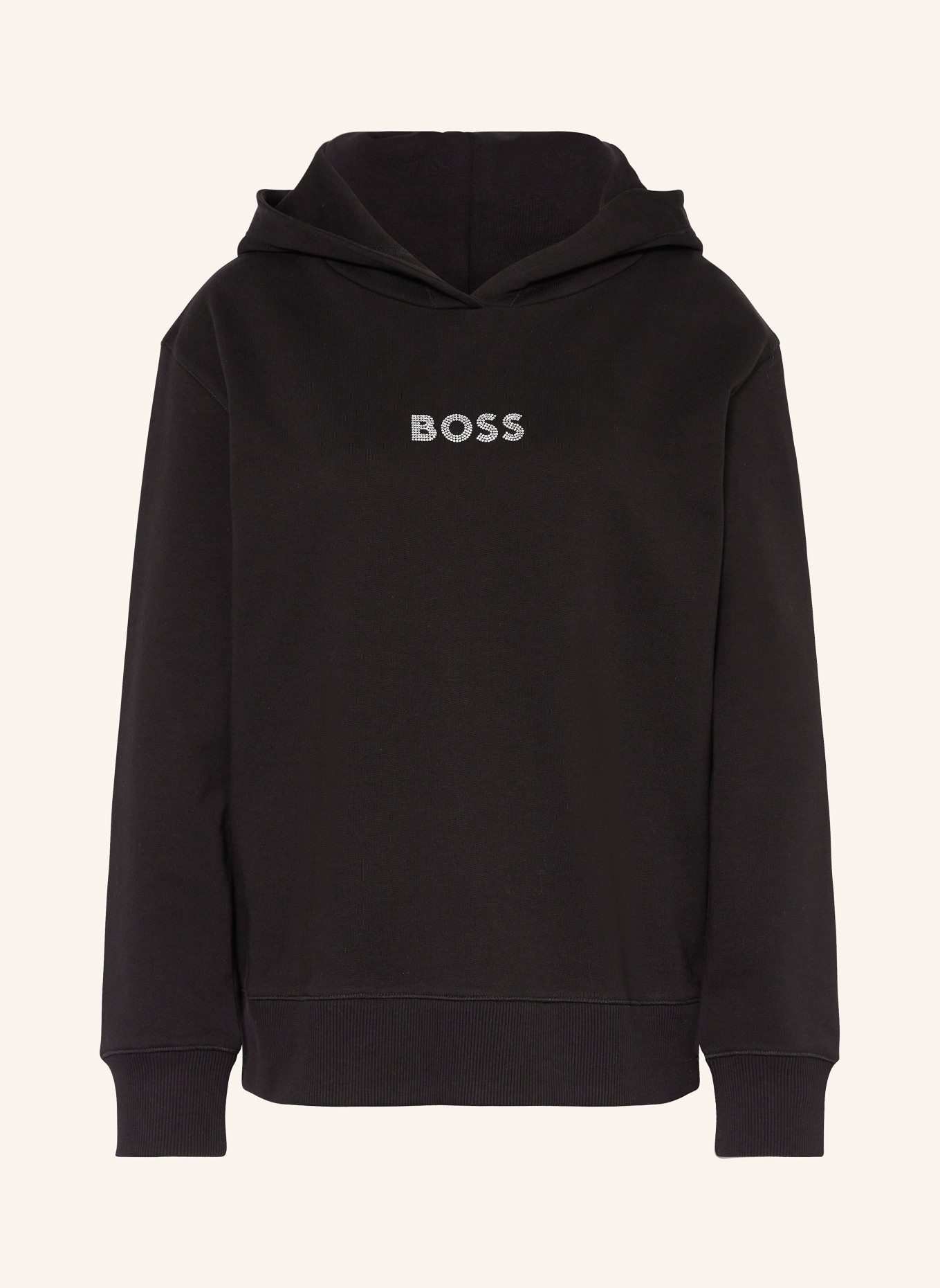 BOSS Hoodie EDELIGHT with decorative gems, Color: BLACK (Image 1)