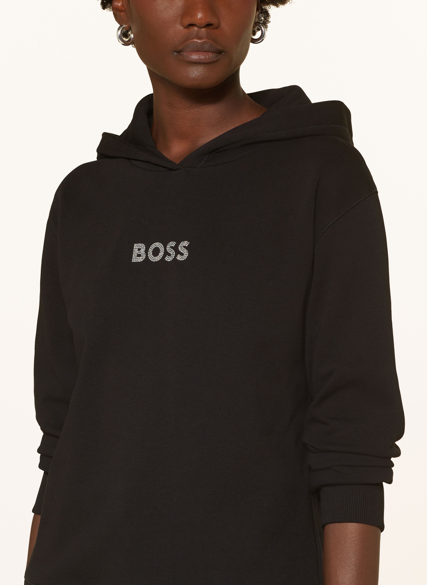 BOSS Hoodie EDELIGHT with decorative gems, Color: BLACK (Image 5)