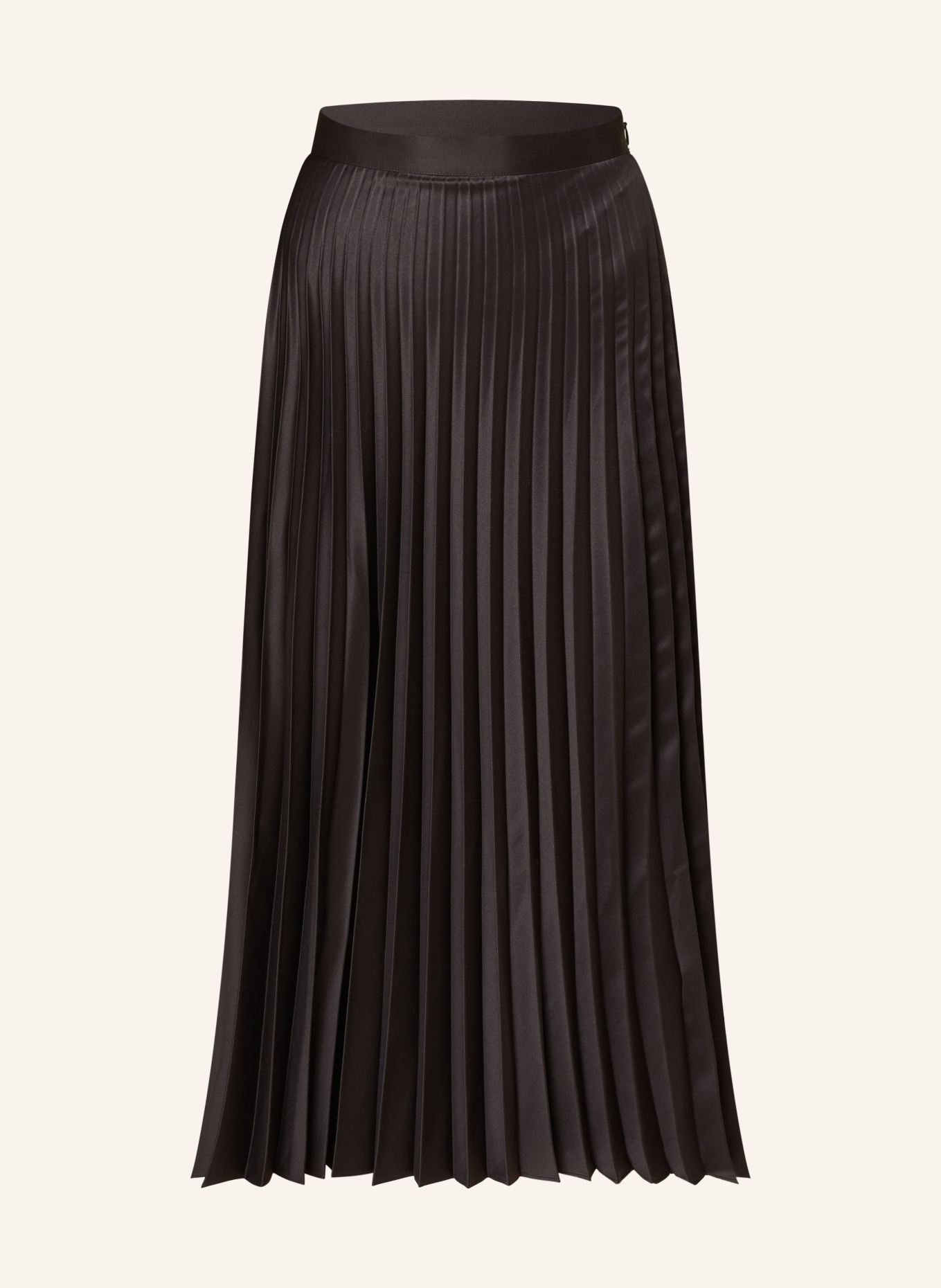 BOSS Satinrock VLISSA mit Plissees: SCHWARZ