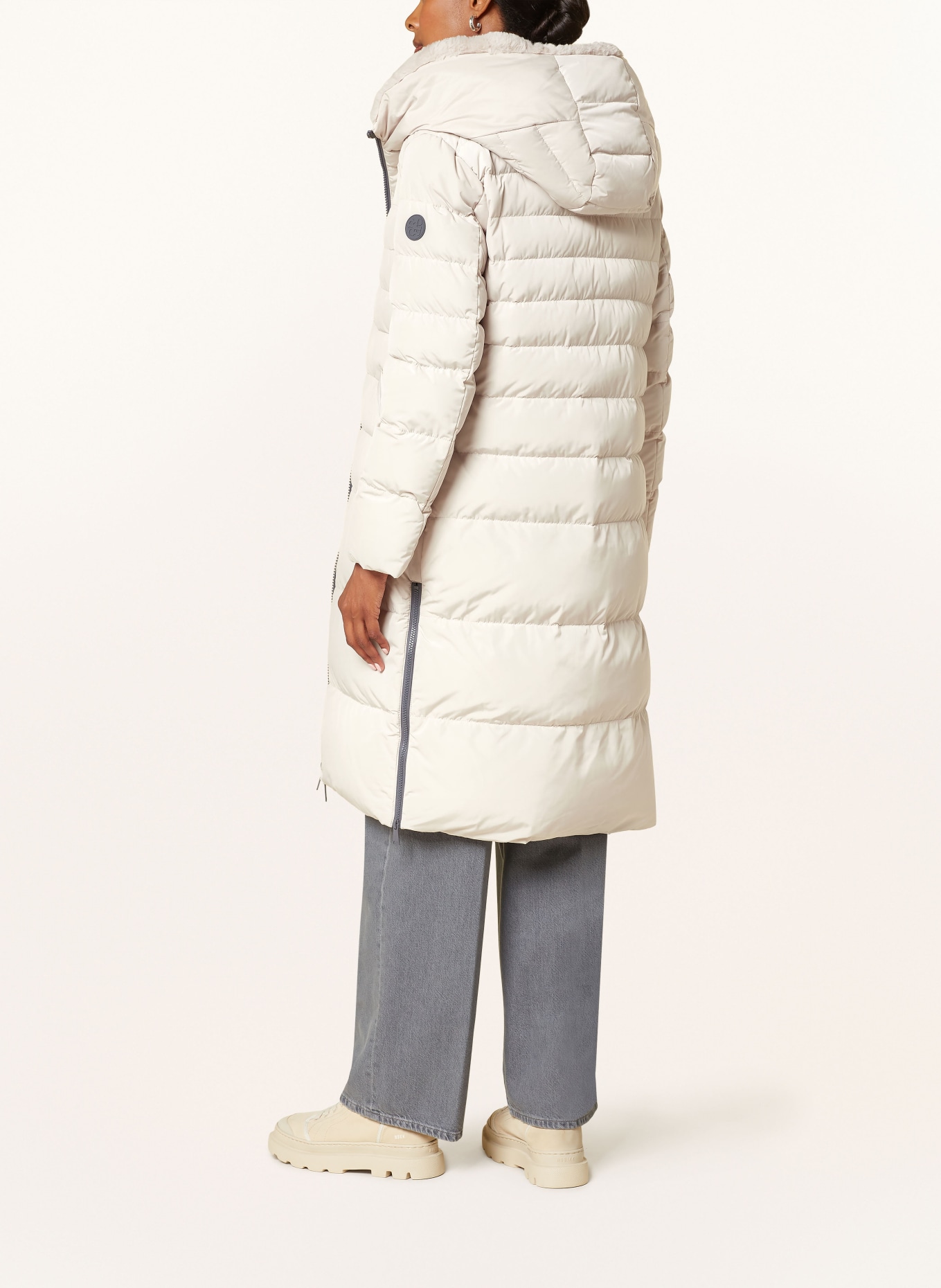 Matte chelsea faux fur quilted coat best sale
