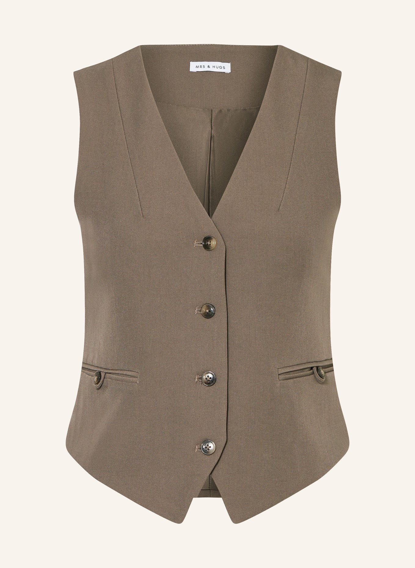 MRS & HUGS Blazer vest, Color: DARK BROWN (Image 1)