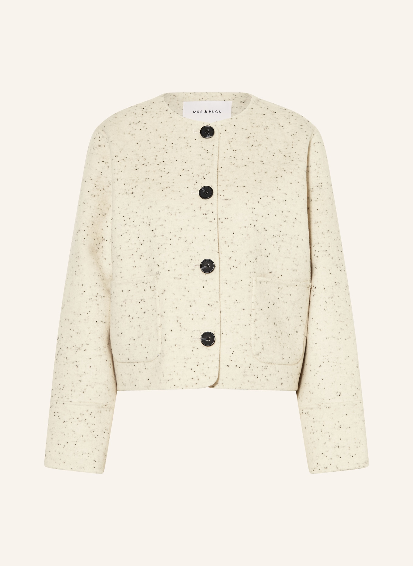 MRS & HUGS Kastenjacke: ECRU/ SCHWARZ