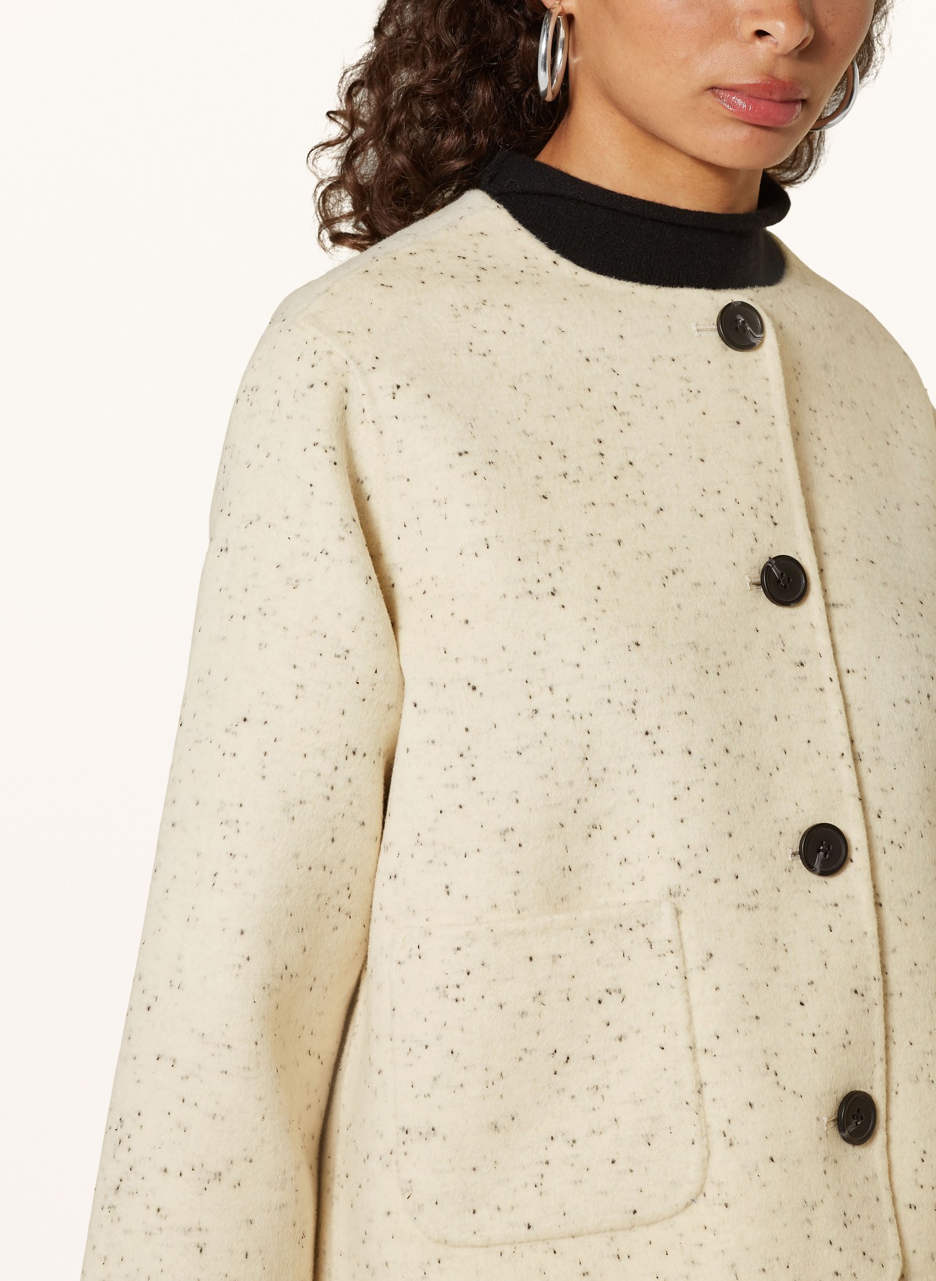 MRS & HUGS Kastenjacke: ECRU/ SCHWARZ