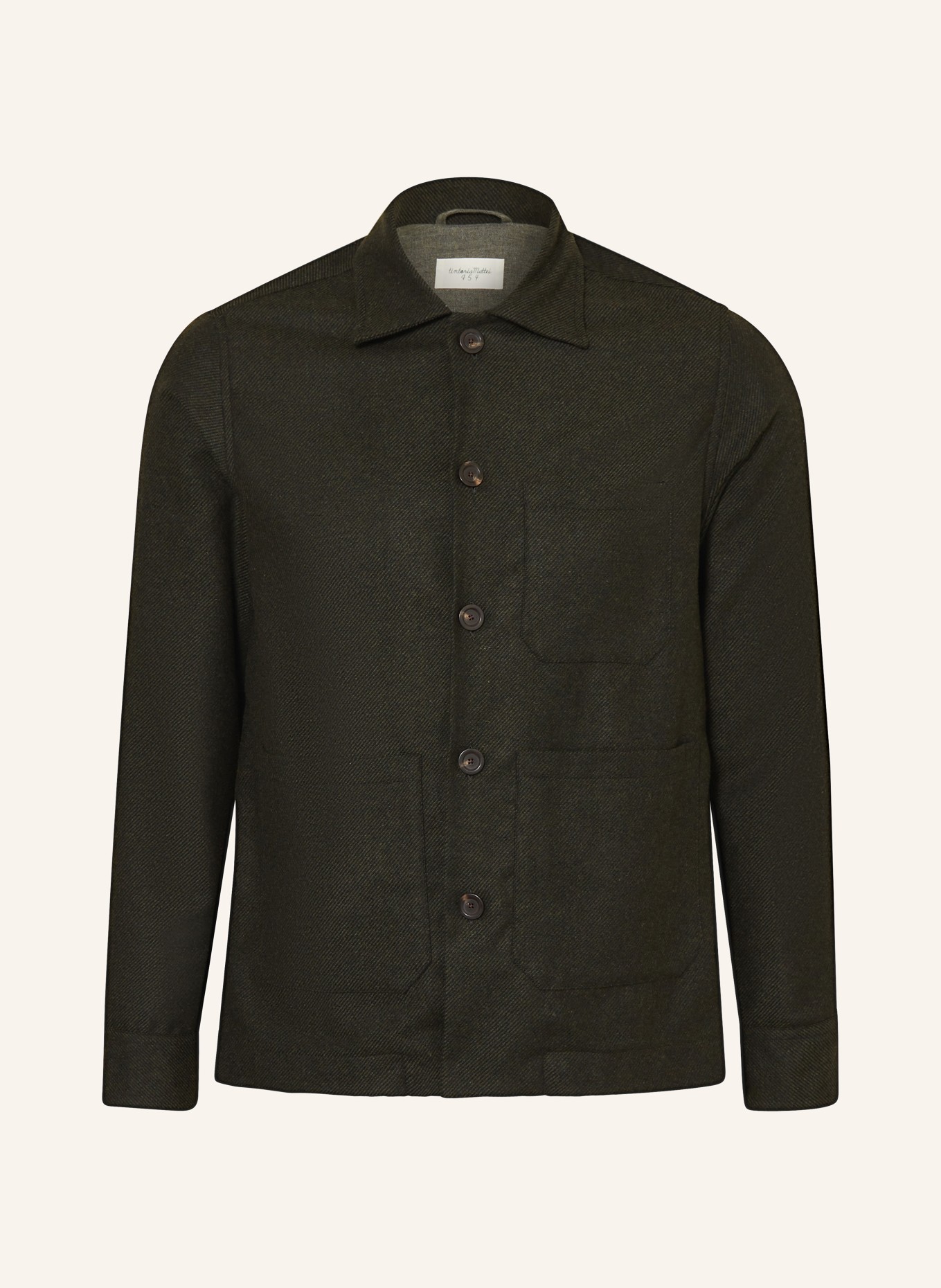 tintoria mattei Overshirt, Color: BLACK/ DARK GREEN (Image 1)
