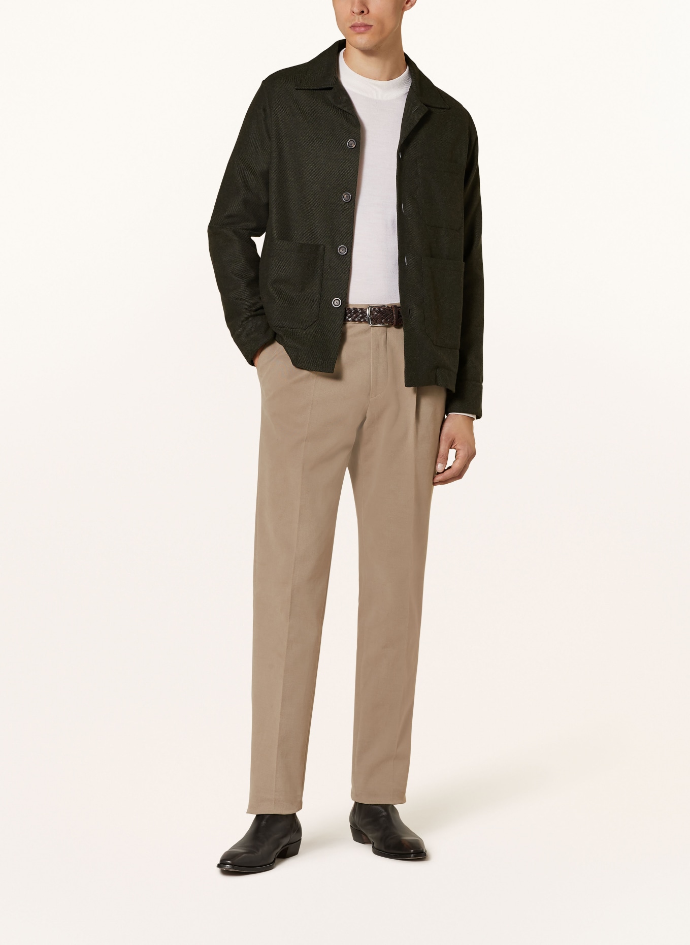 tintoria mattei Overshirt, Color: BLACK/ DARK GREEN (Image 2)