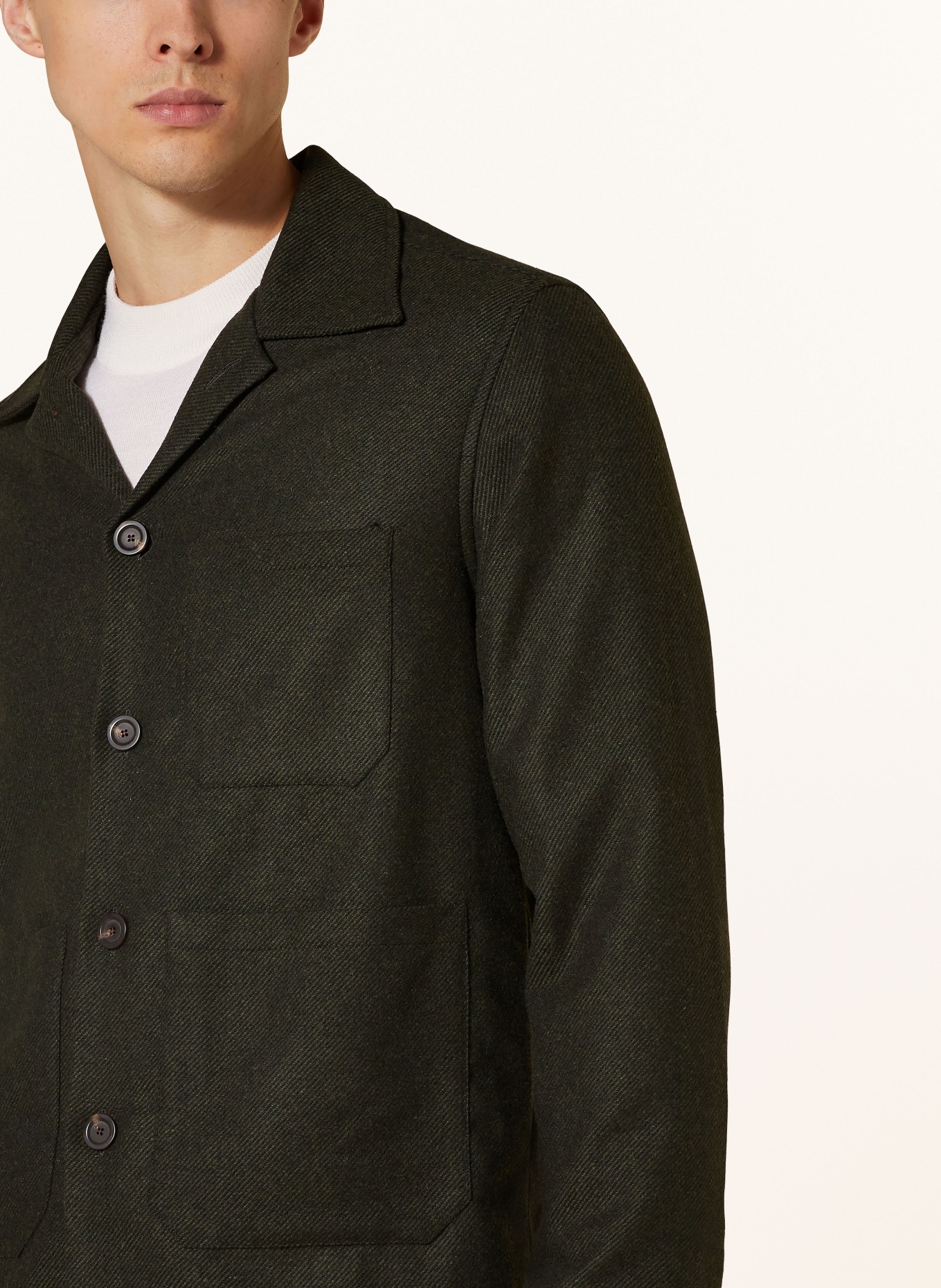 tintoria mattei Overshirt, Color: BLACK/ DARK GREEN (Image 4)