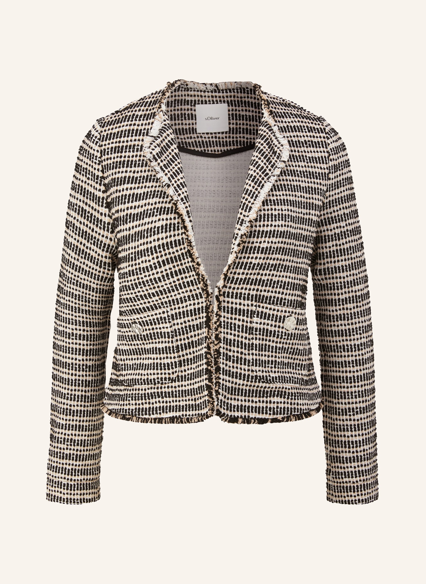 Black and white boucle jacket best sale