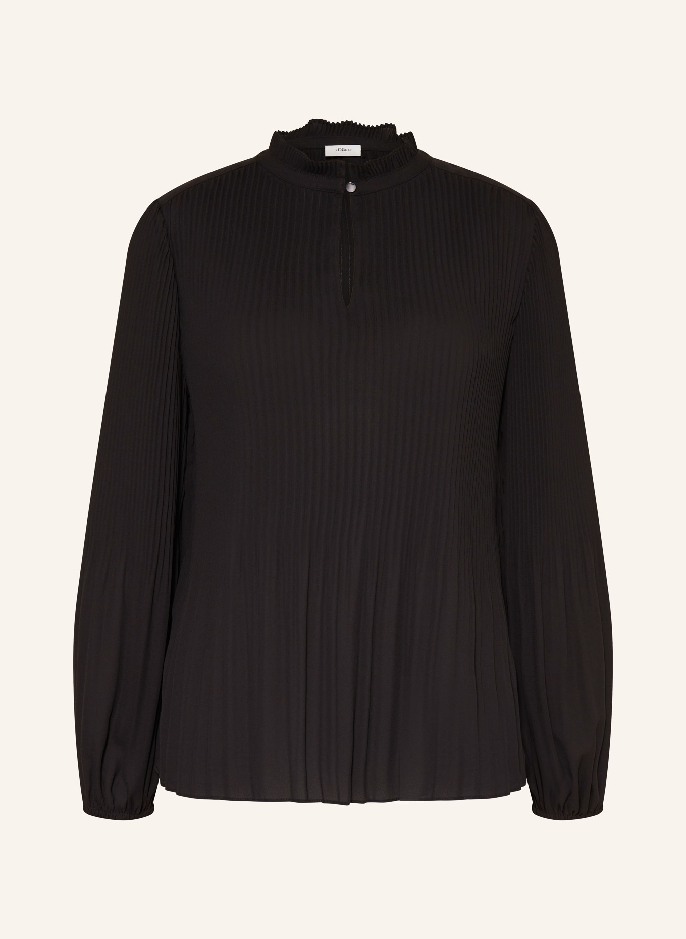 s.Oliver BLACK LABEL Blusenshirt aus Plissee: SCHWARZ