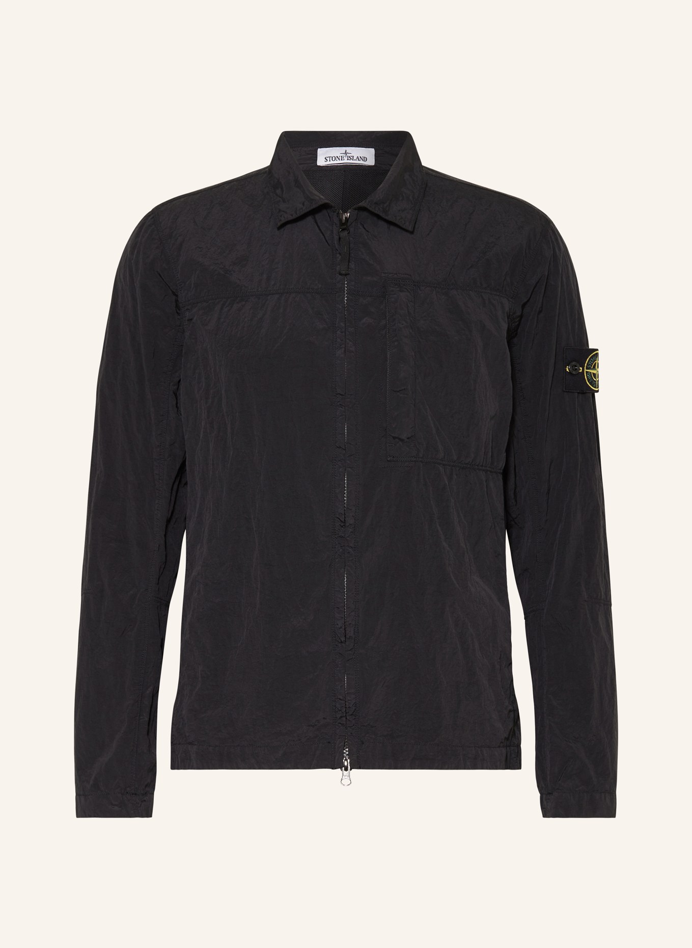 Stone island black jacket mens discount