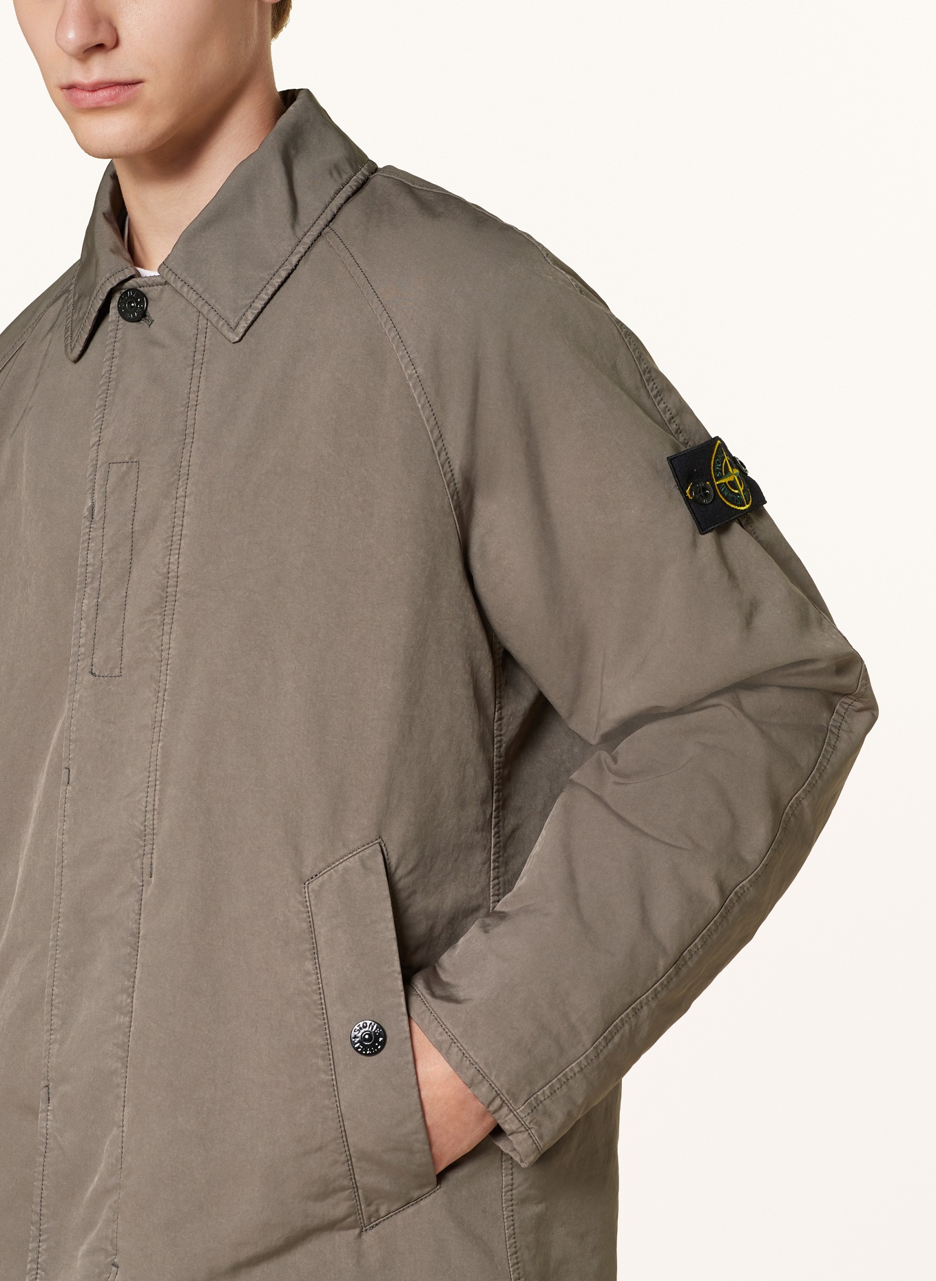 Taupe stone island hoodie outlet