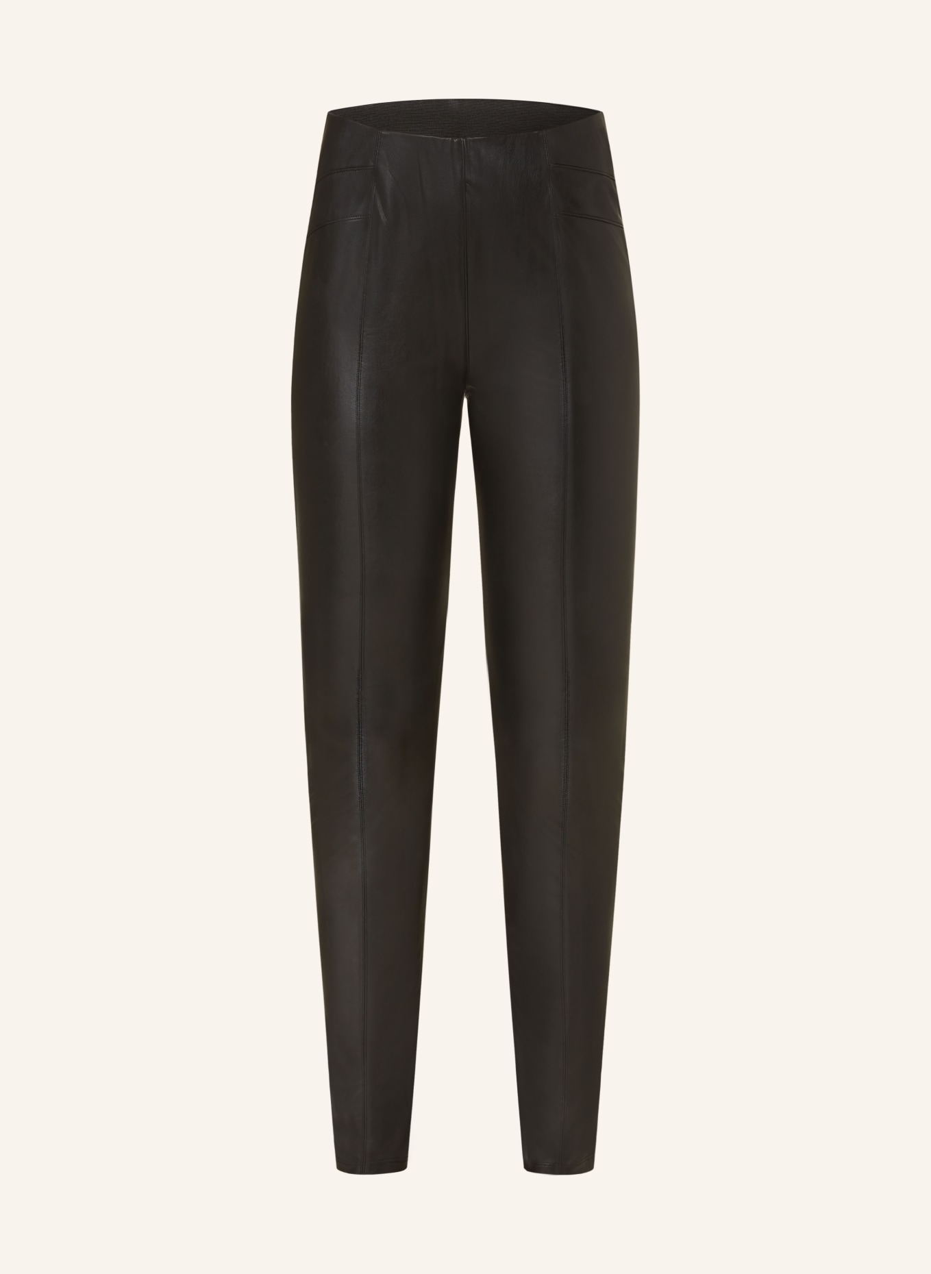 comma Leggings in leather look, Color: BLACK (Image 1)