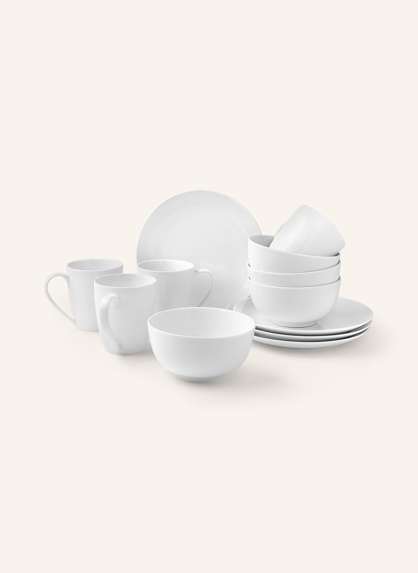 Westwing Collection 12-delige servies set DELIGHT MODERN: WIT