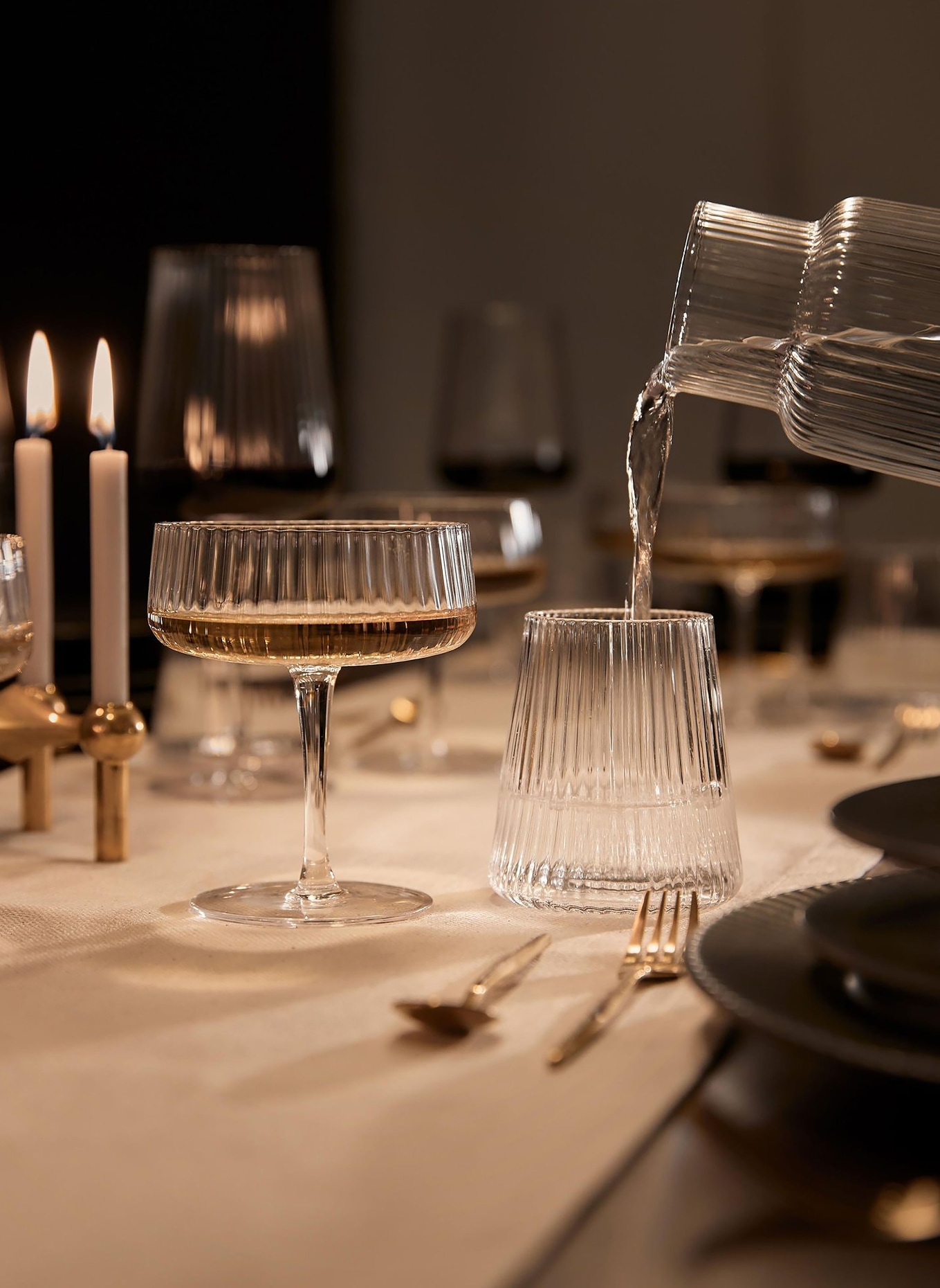 Westwing Collection 4er-Set Trinkgläser CAMI: WEISS