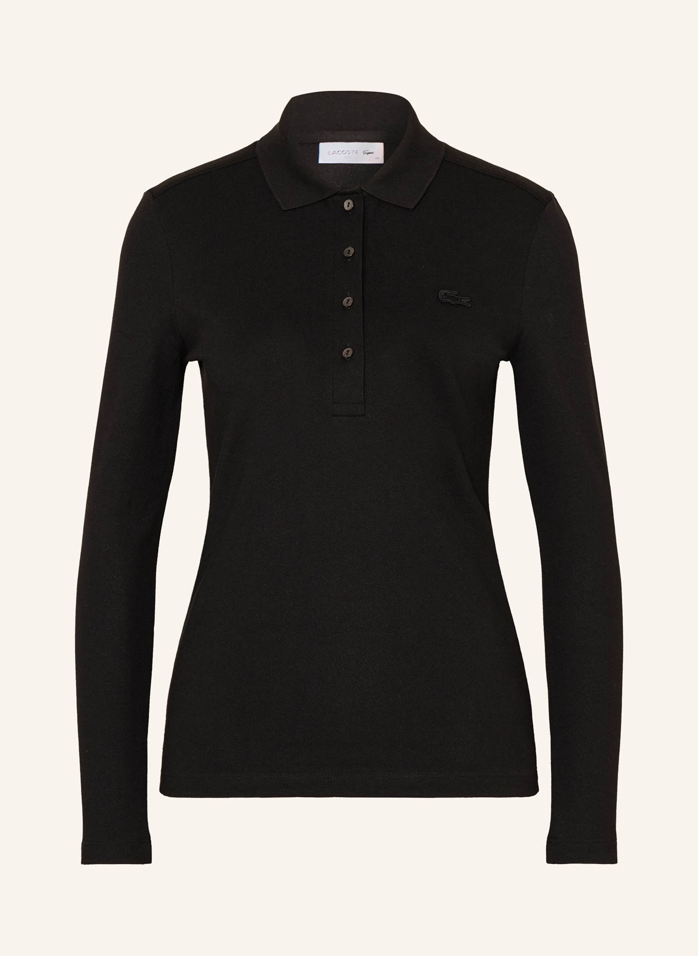 LACOSTE Piqué-Poloshirt: SCHWARZ
