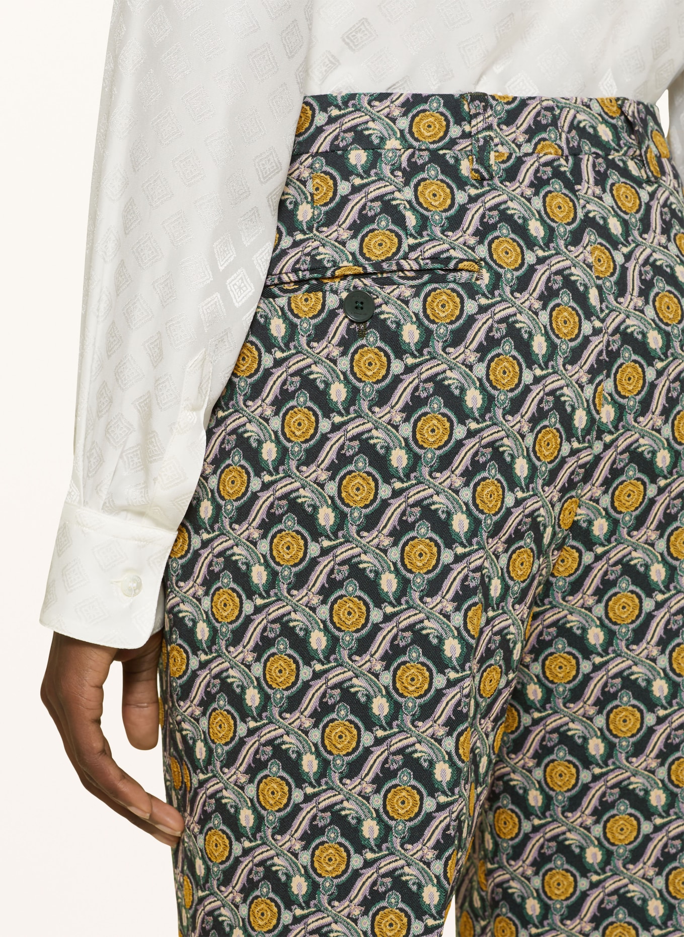 ETRO Hose: SCHWARZ / GRÜN / LILA