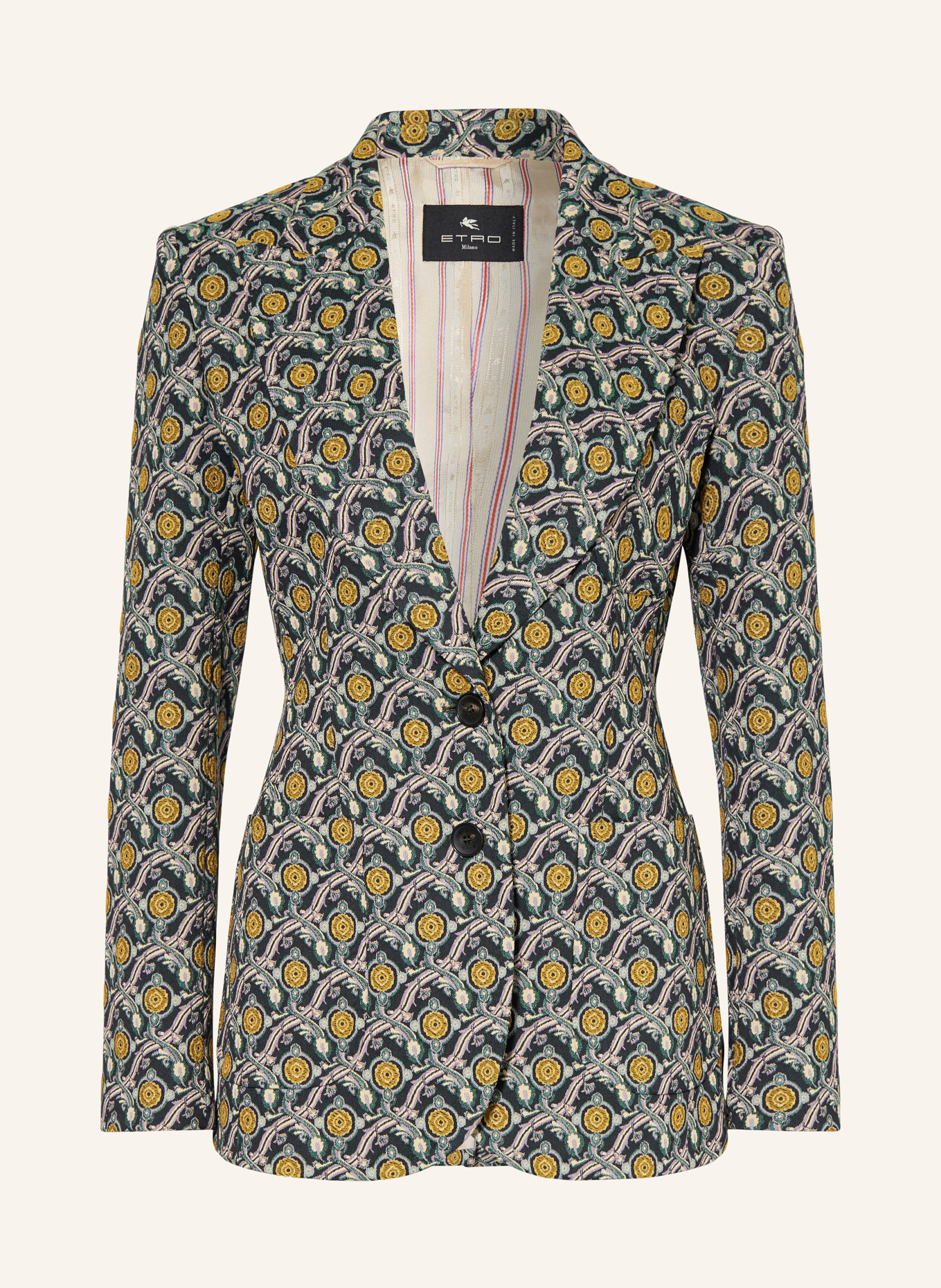 ETRO Blazer: DARK GREEN / PURPLE / DARK YELLOW