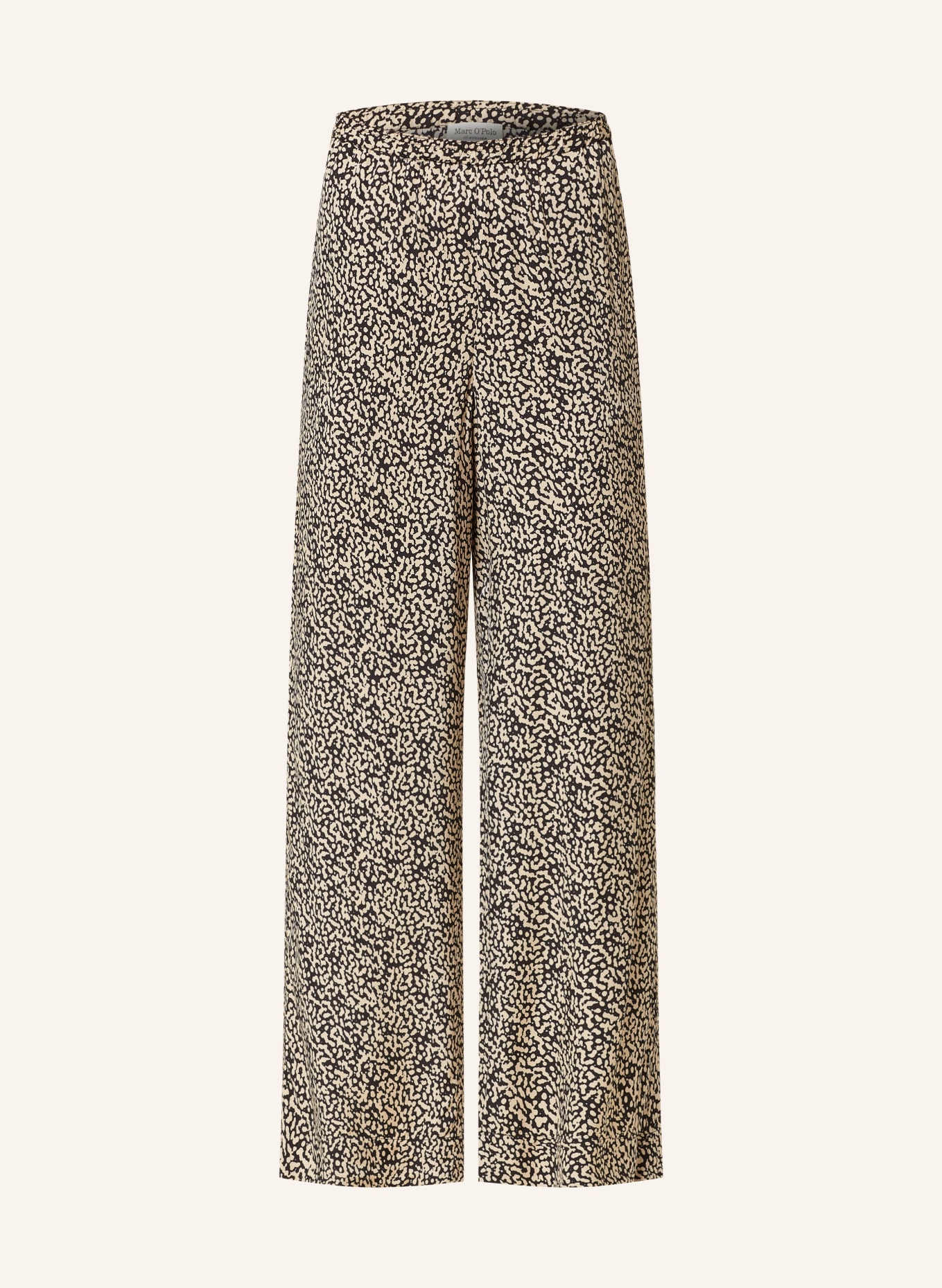 Marc O'Polo Wide leg trousers: BLACK/ BEIGE