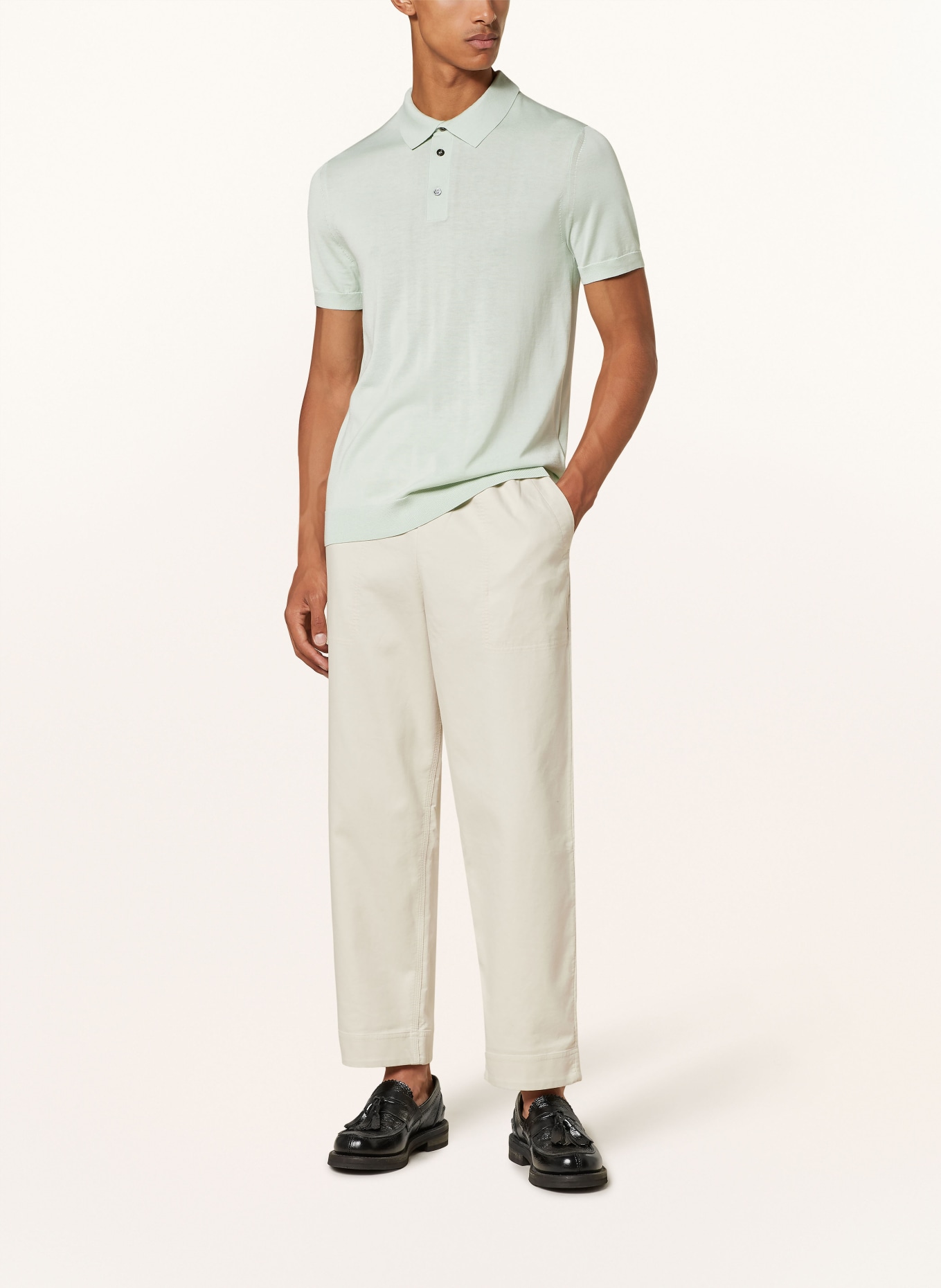 COS Poloshirt Slim Fit mit Seide, Farbe: HELLGRÜN (Bild 2)