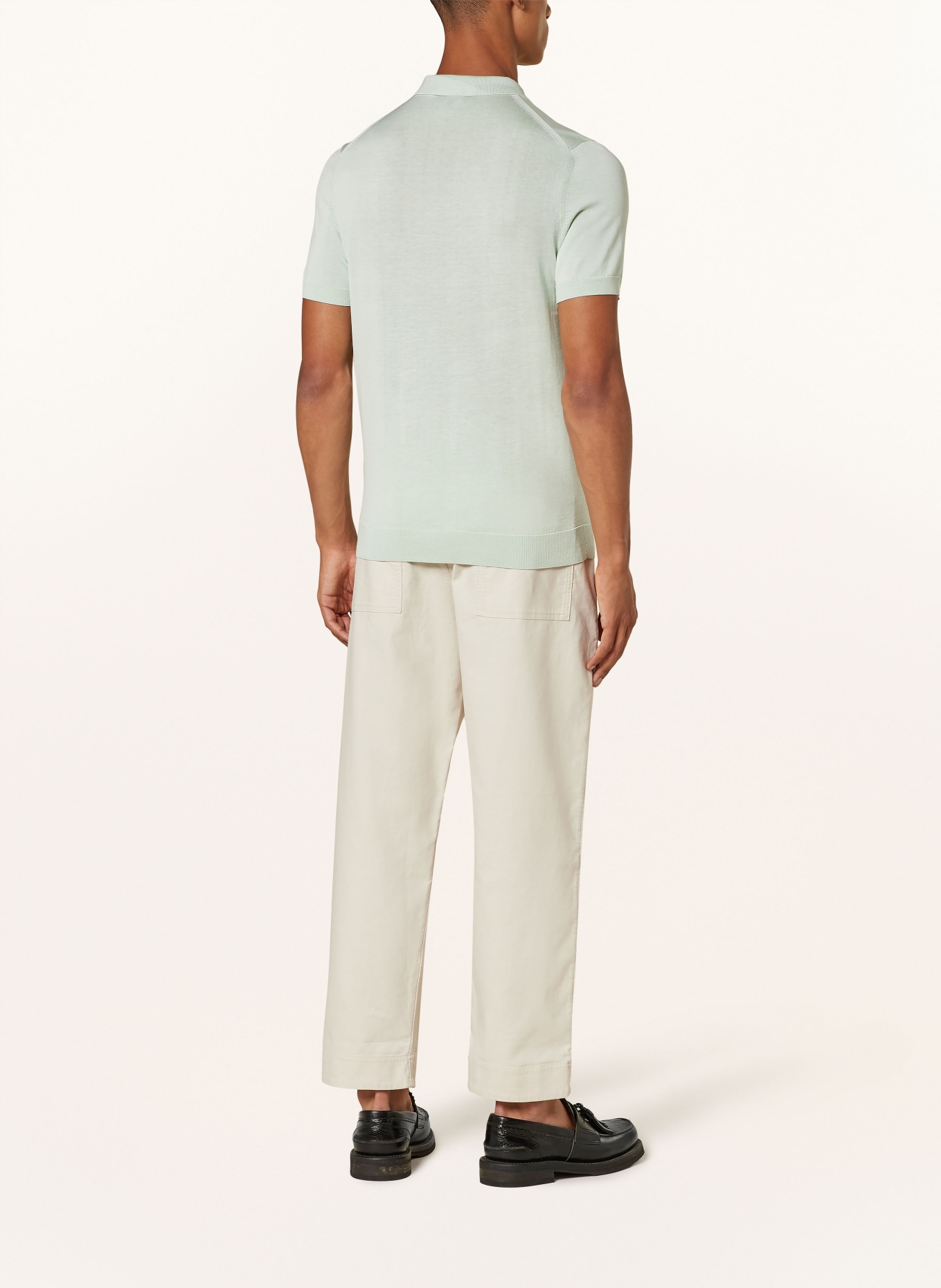 COS Poloshirt Slim Fit mit Seide, Farbe: HELLGRÜN (Bild 3)