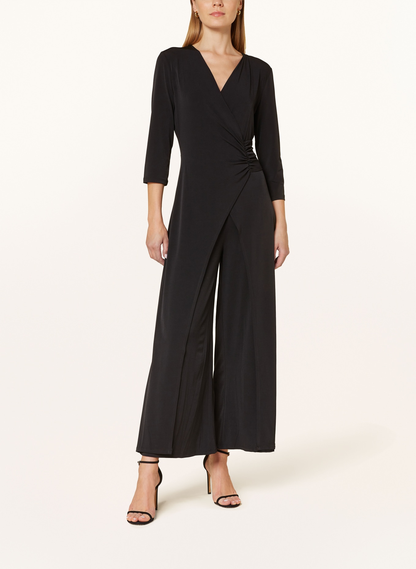 CARTOON Combinaison-salopette effet cache-cœur à manches 3/4: NOIR