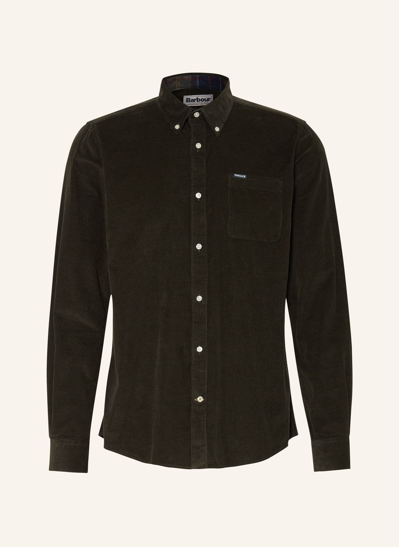 Barbour Corduroy shirt RAMSEY Tailored Fit, Color: DARK GREEN (Image 1)