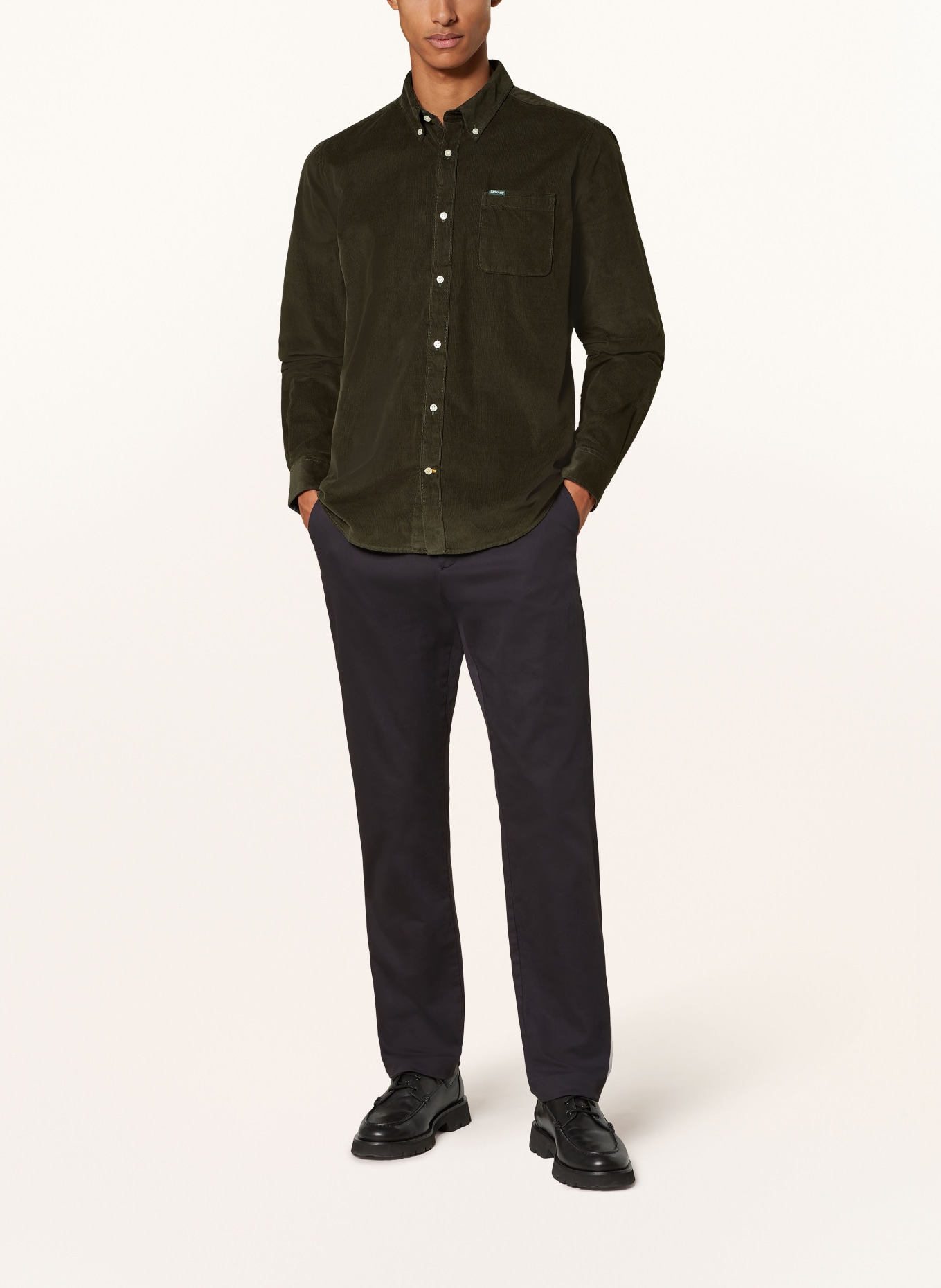 Barbour Corduroy shirt RAMSEY Tailored Fit, Color: DARK GREEN (Image 2)