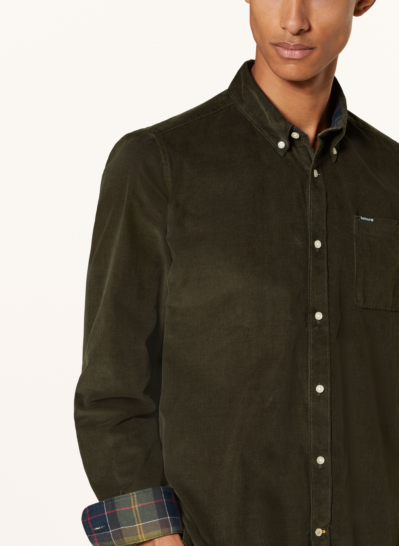 Barbour Corduroy shirt RAMSEY Tailored Fit, Color: DARK GREEN (Image 4)