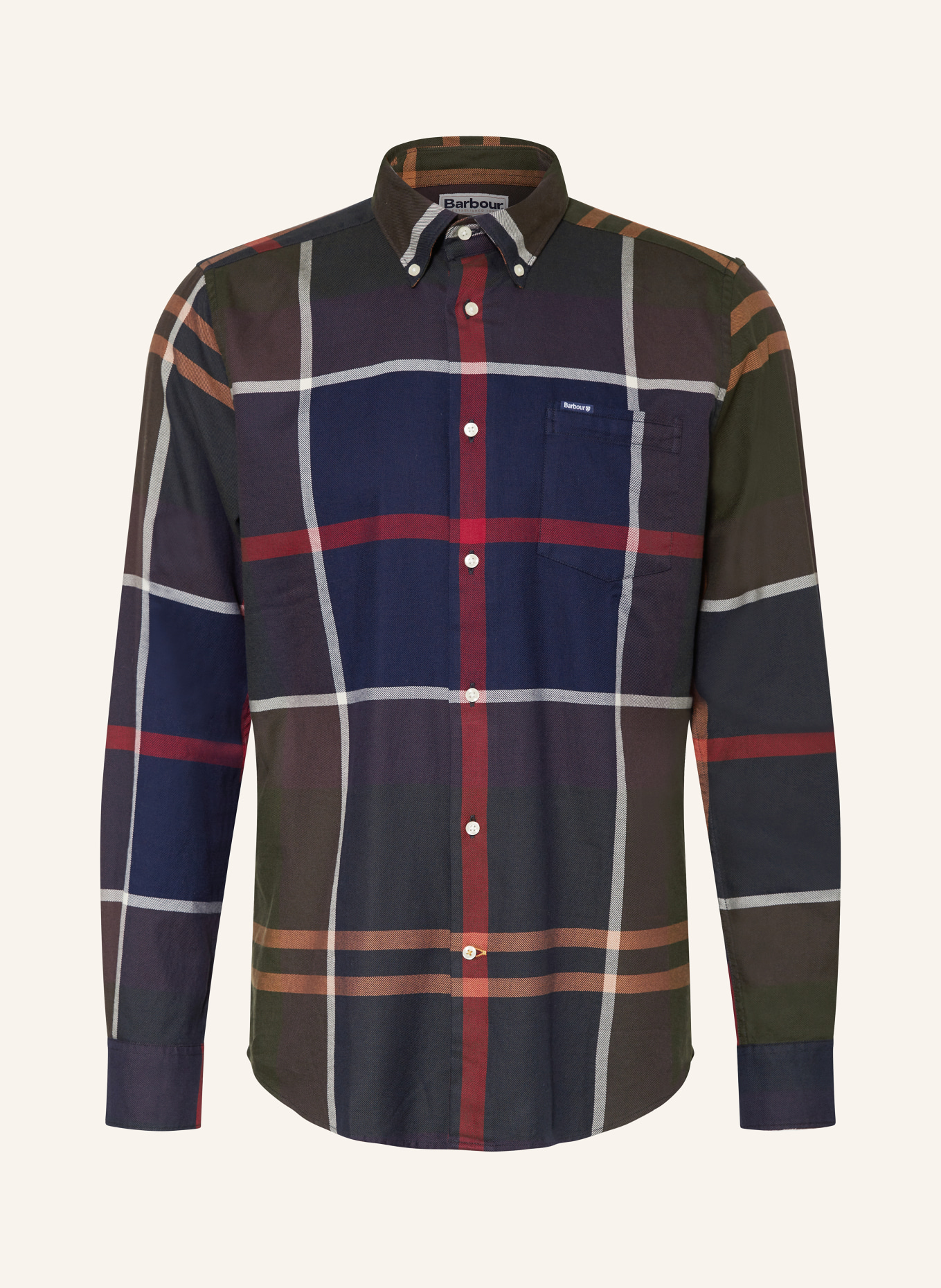 Barbour Shirt DUNOON tailored fit in dark blue dark green dark red
