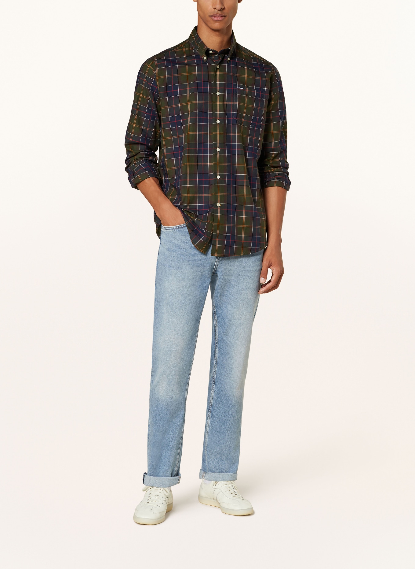 Red barbour shirt cheap