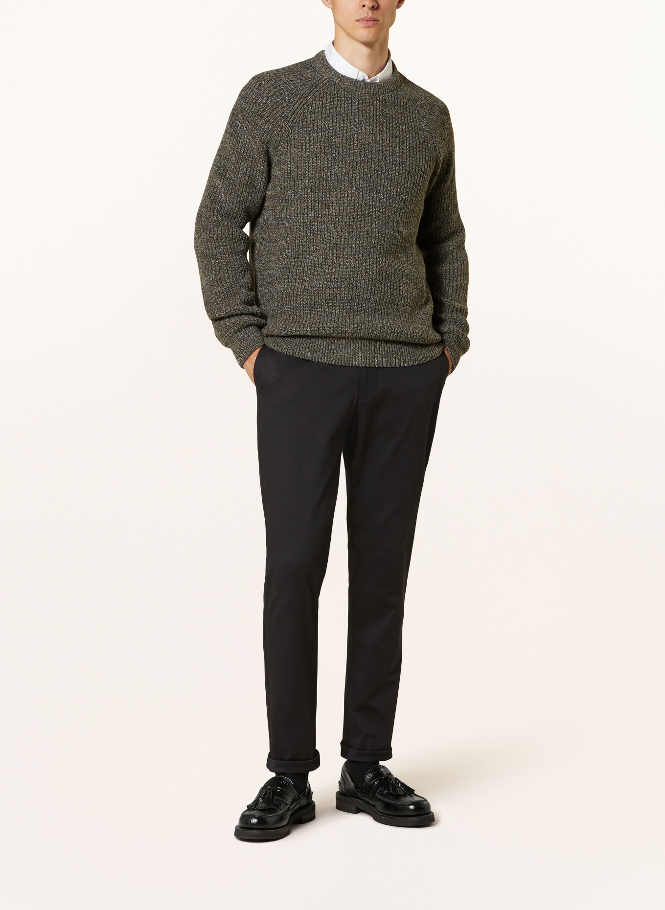 Barbour Pullover HORSEFORD: OLIV/ GRAU/ HELLGRAU