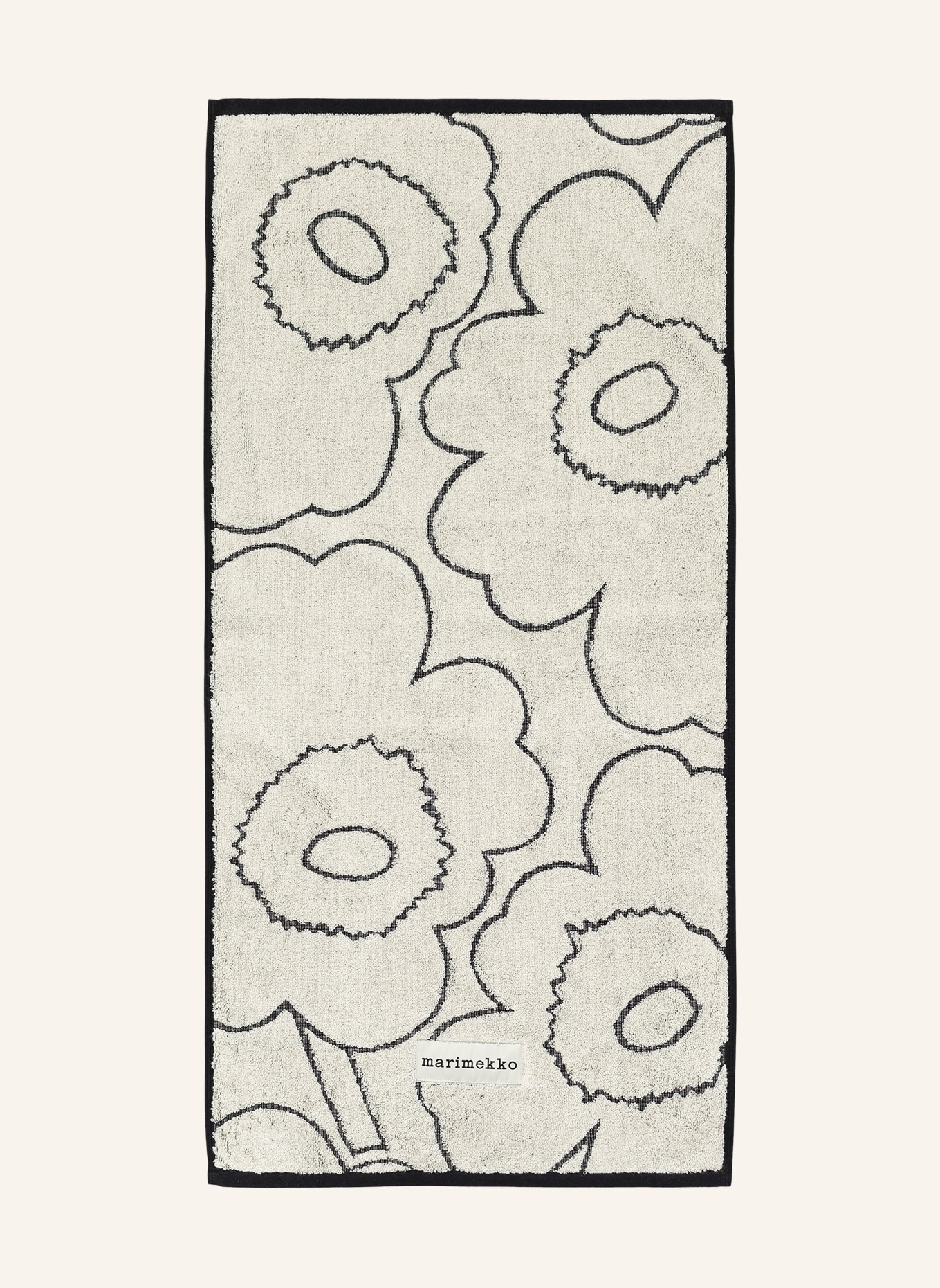 marimekko Towel PIIRTO UNIKKO in ecru black