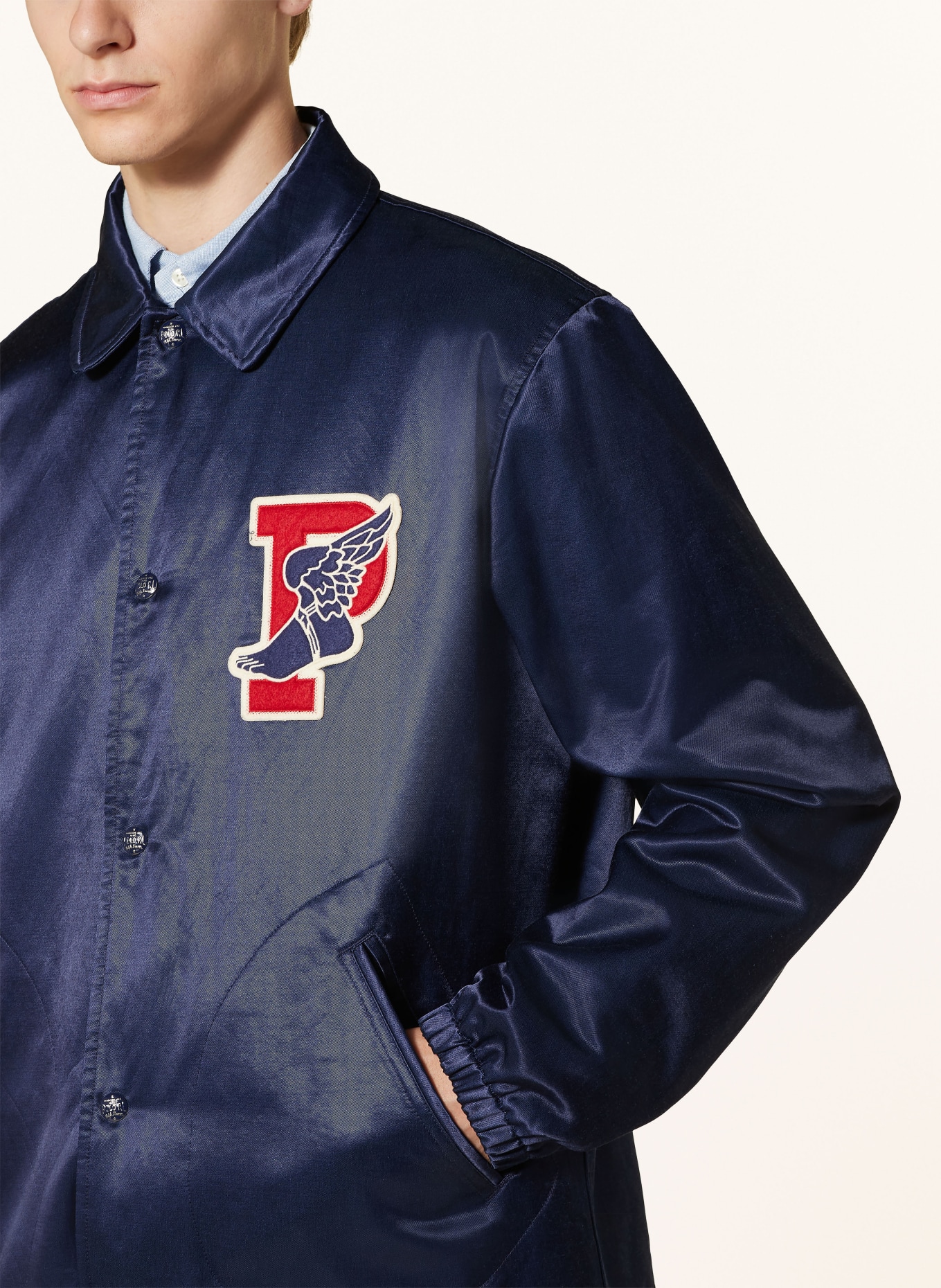 POLO RALPH LAUREN Satin bomber jacket TAKIHYO, Color: DARK BLUE (Image 4)