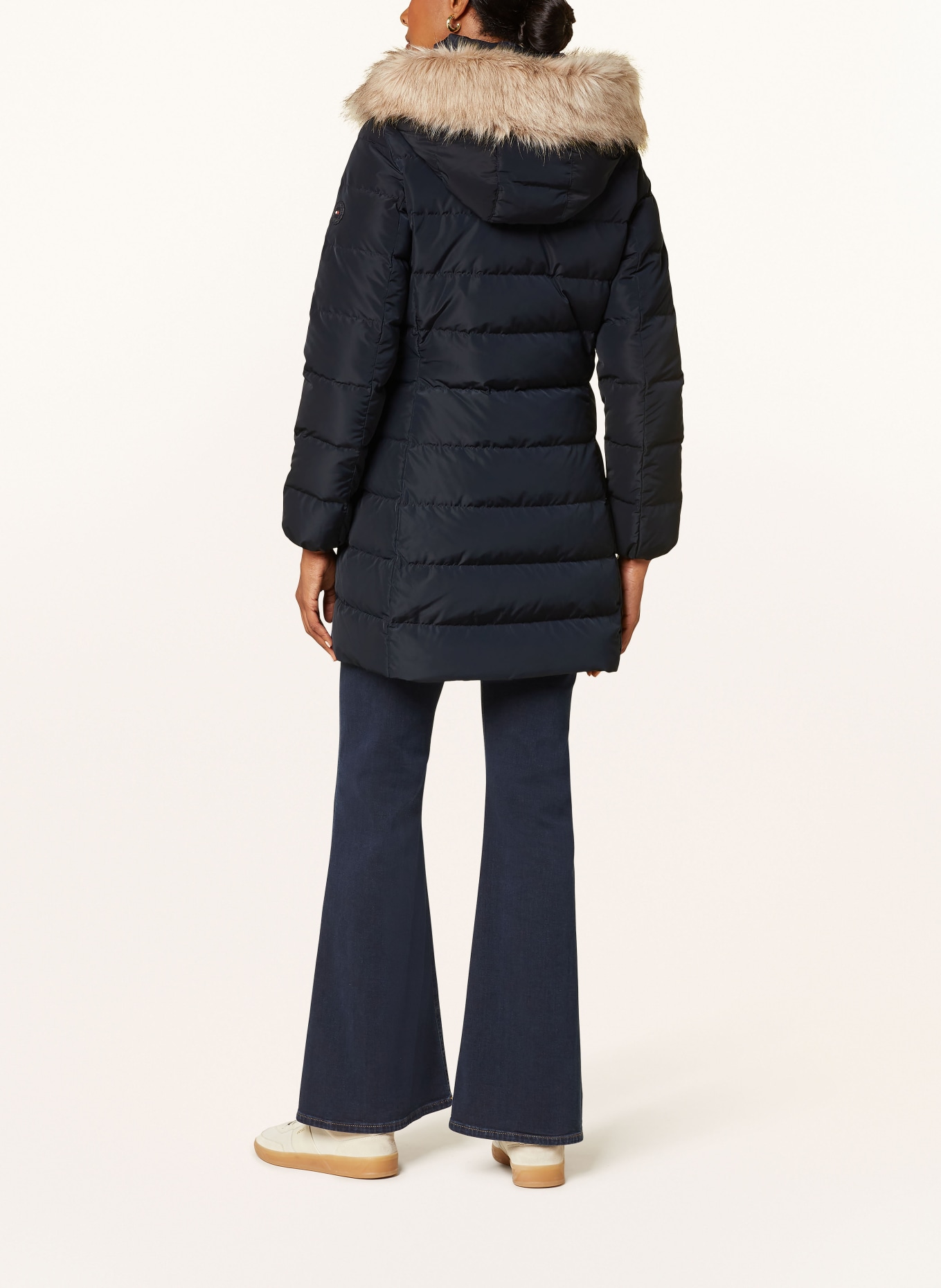 TOMMY HILFIGER Daunenmantel HERITAGE DOWN TYRA mit abnehmbarem Kunstpelz: DUNKELBLAU