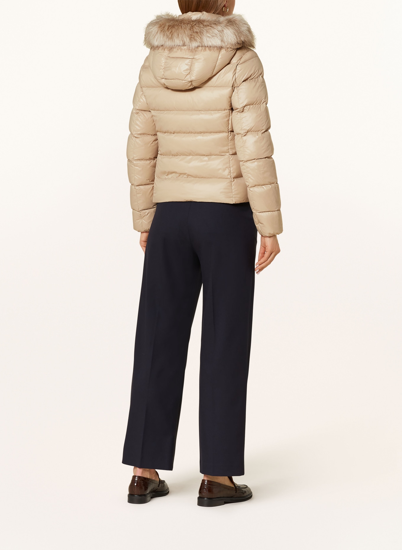 TOMMY HILFIGER Daunenjacke GLOSS DOWN TYRA mit Kunstpelz: BEIGE