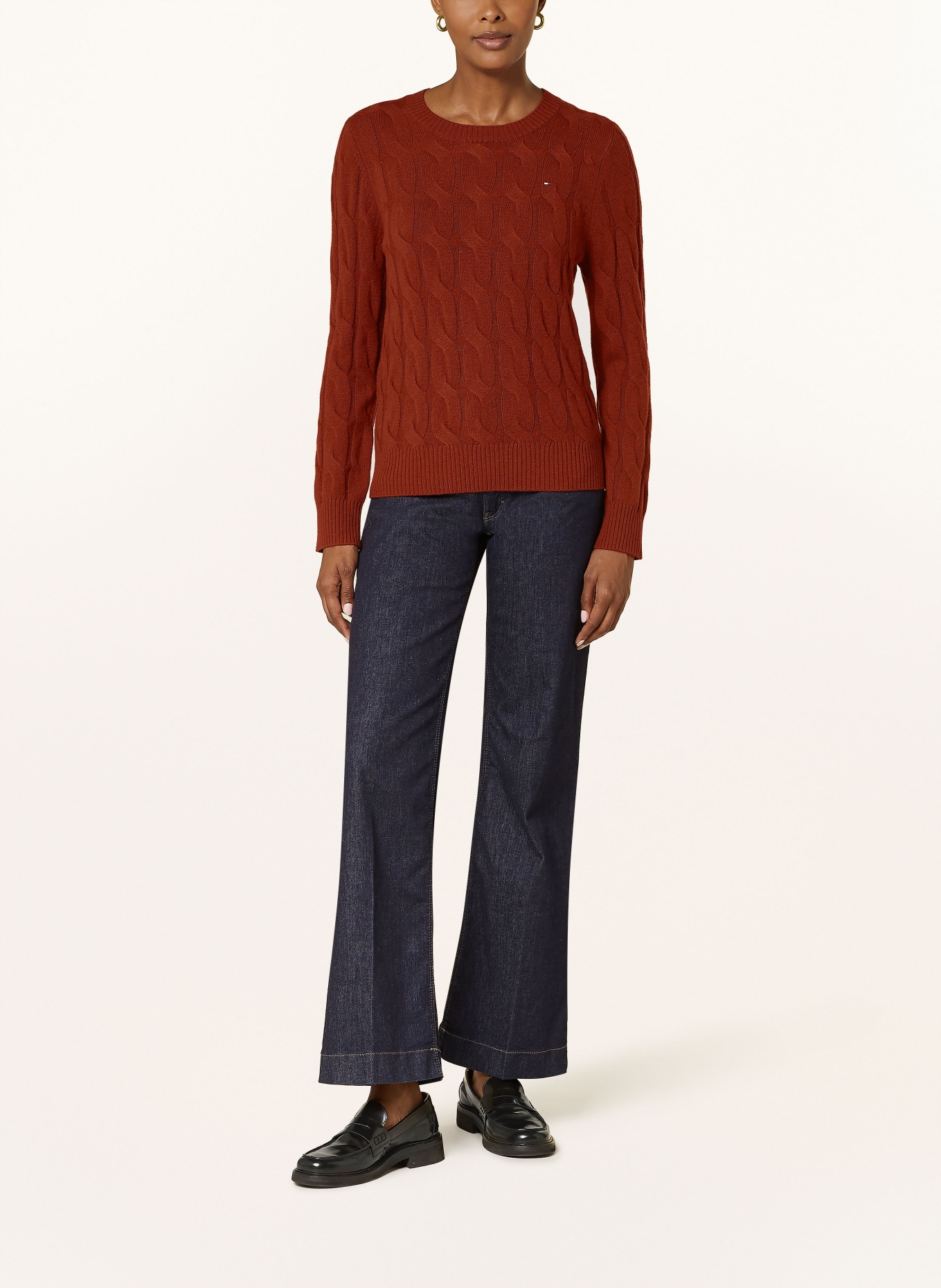 TOMMY HILFIGER Pullover: DUNKELORANGE