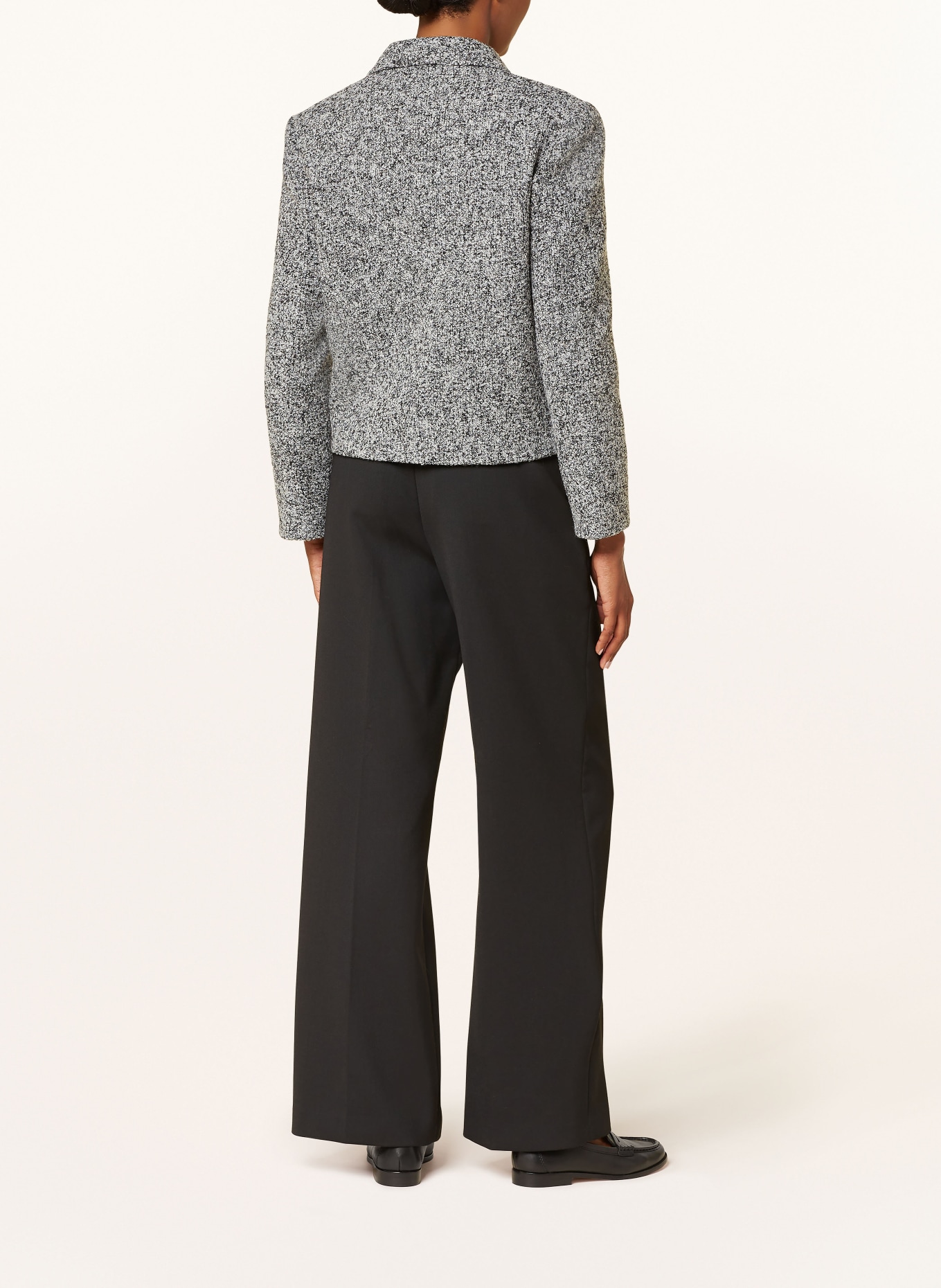 TOMMY HILFIGER Tweed-Jacke: SCHWARZ/ WEISS