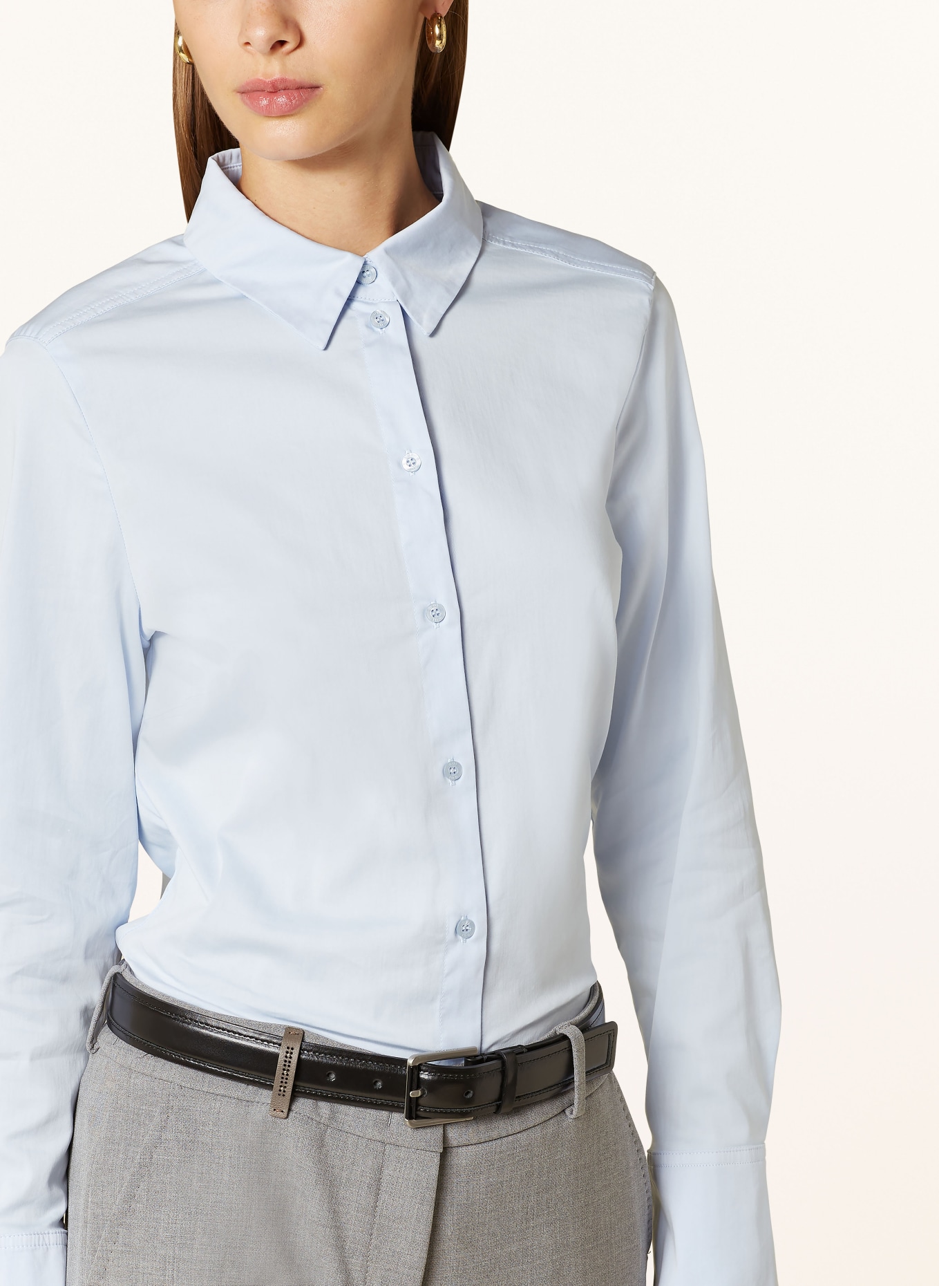 oui Shirt blouse, Color: LIGHT BLUE (Image 4)