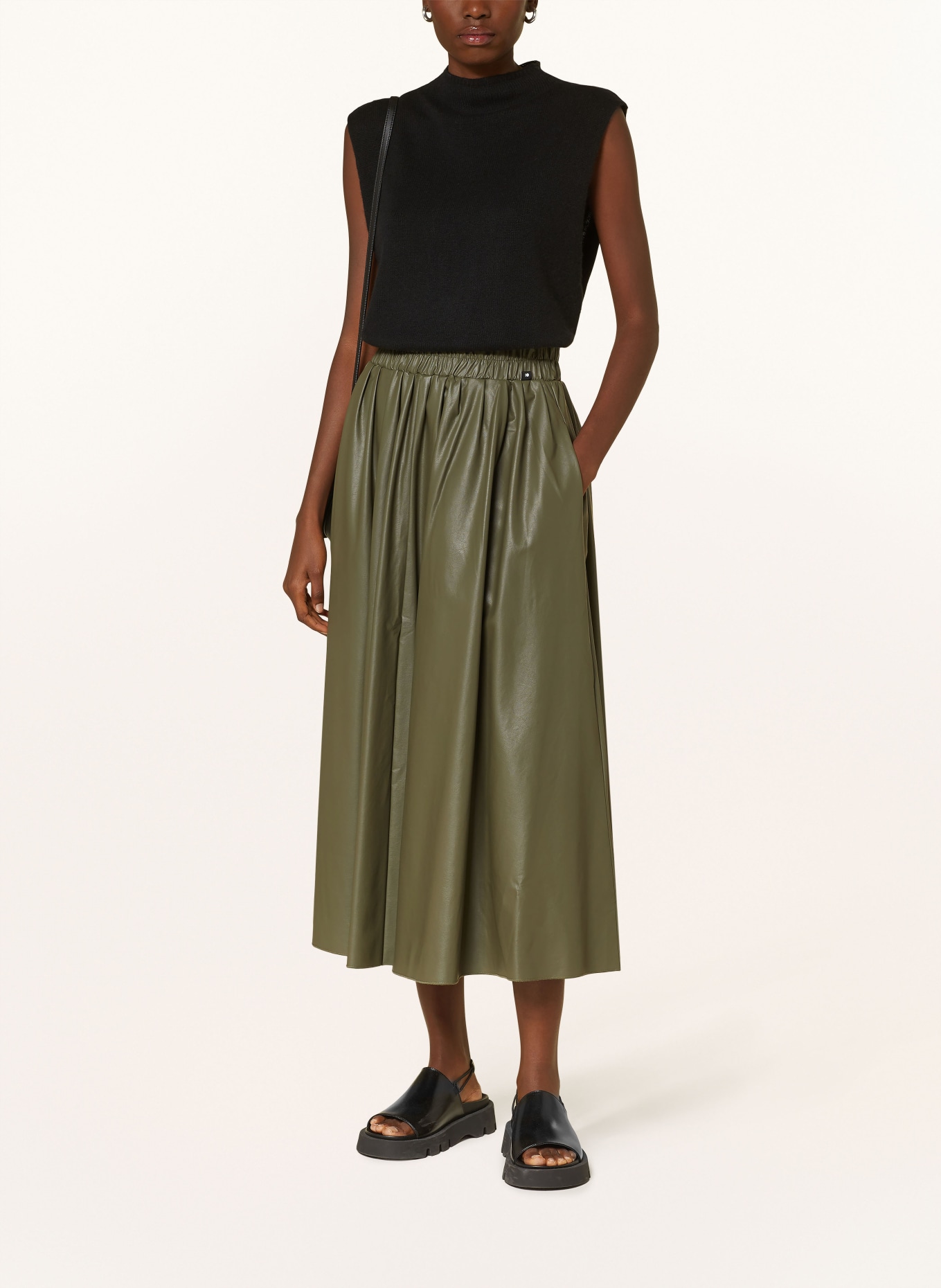 10DAYS Skirt in leather look, Color: KHAKI (Image 2)