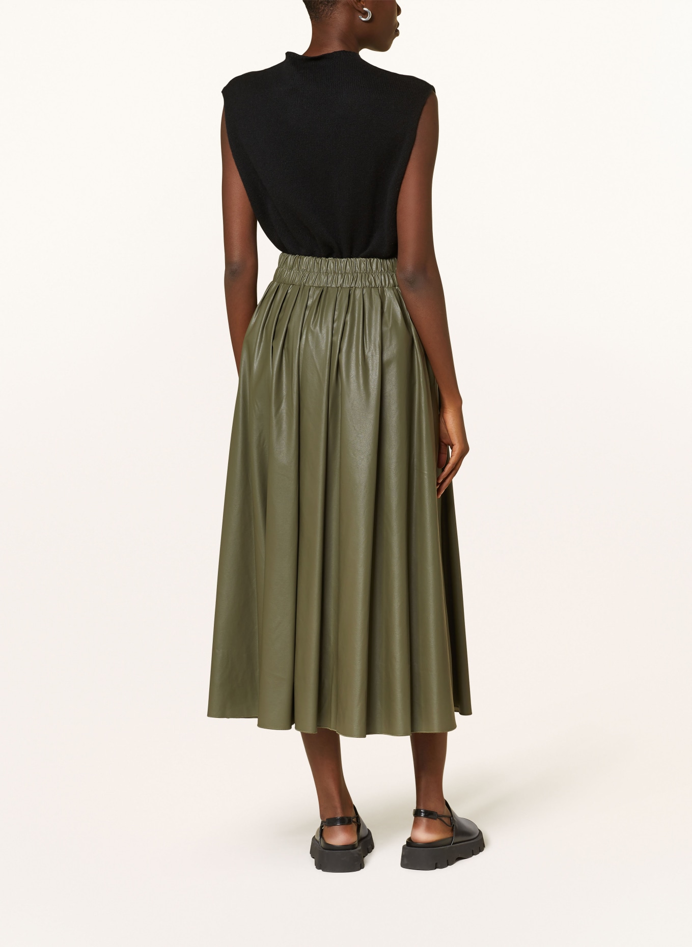 10DAYS Skirt in leather look, Color: KHAKI (Image 3)